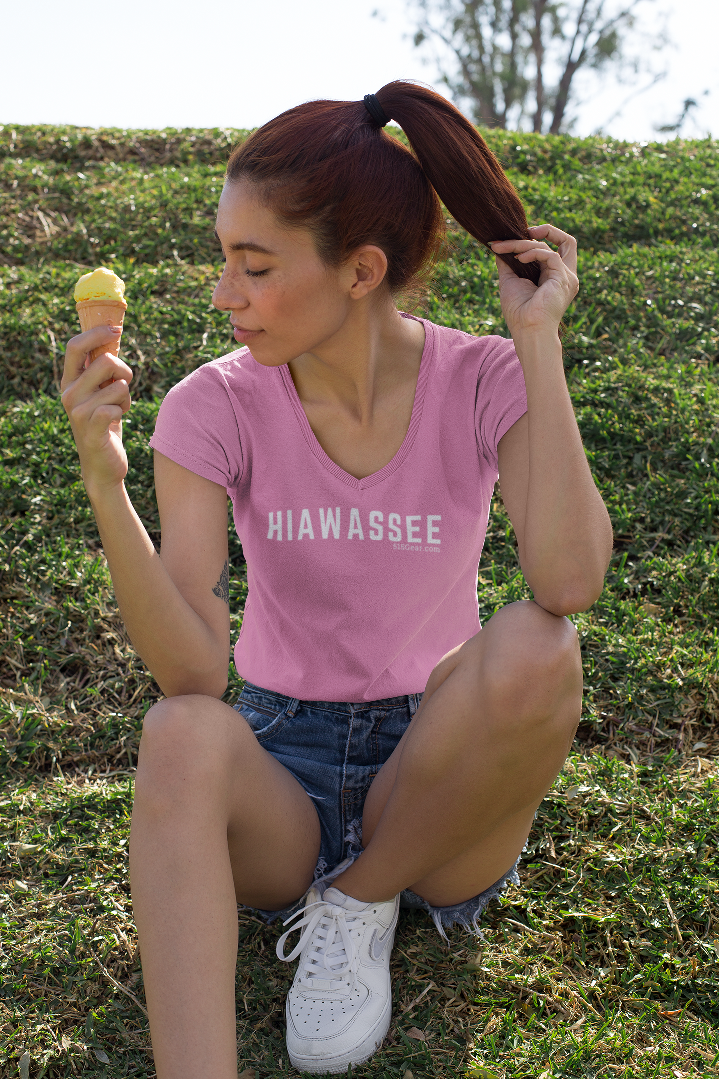 Women’s V-Neck T-shirt, by 515Gear.com | Hiawassee, GA | Classic cotton, semi-fitted t-shirt