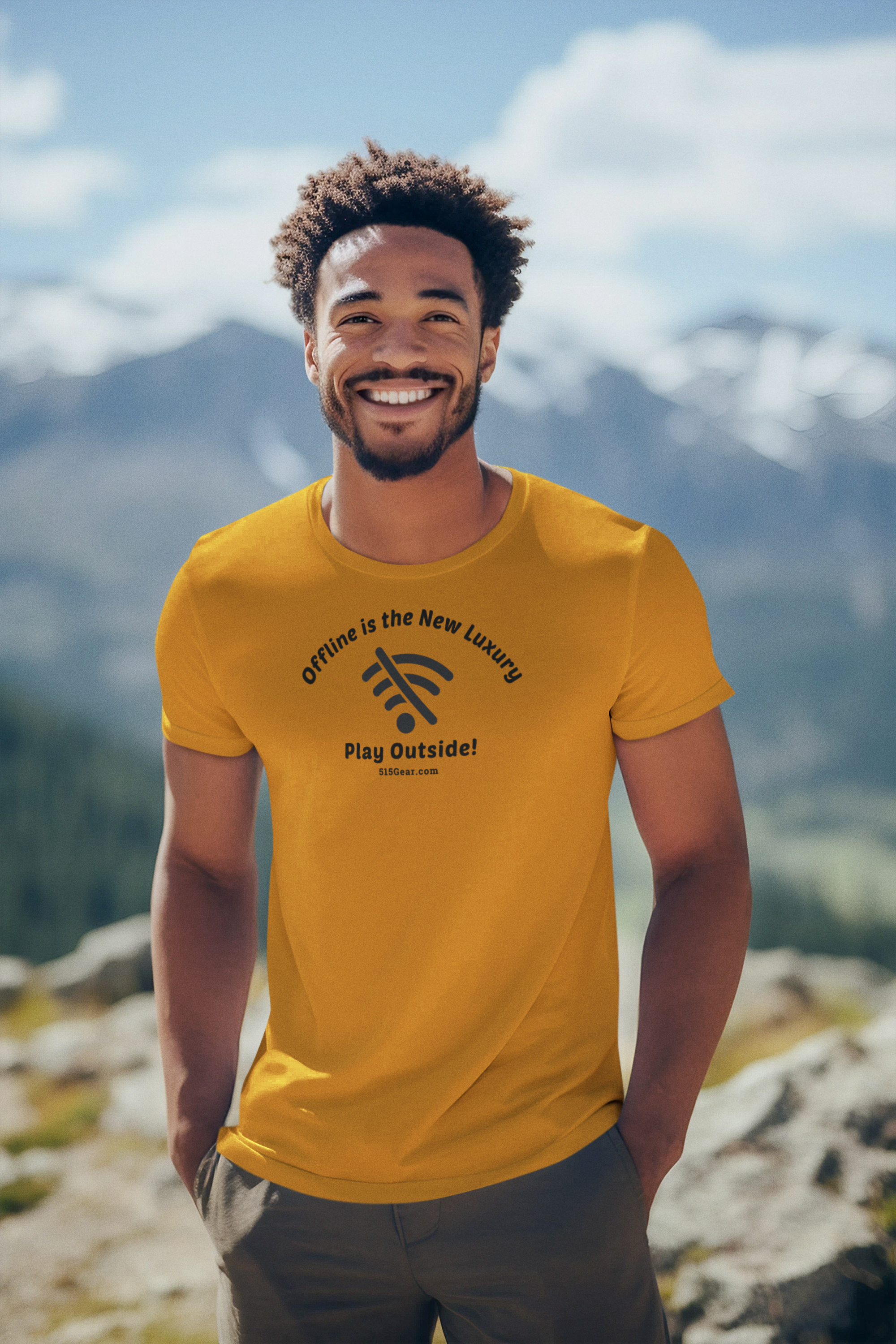 unisex adult t-shirt, offline is the new luxury | 515Gear.com | anyone love being off grid? North GA beckons