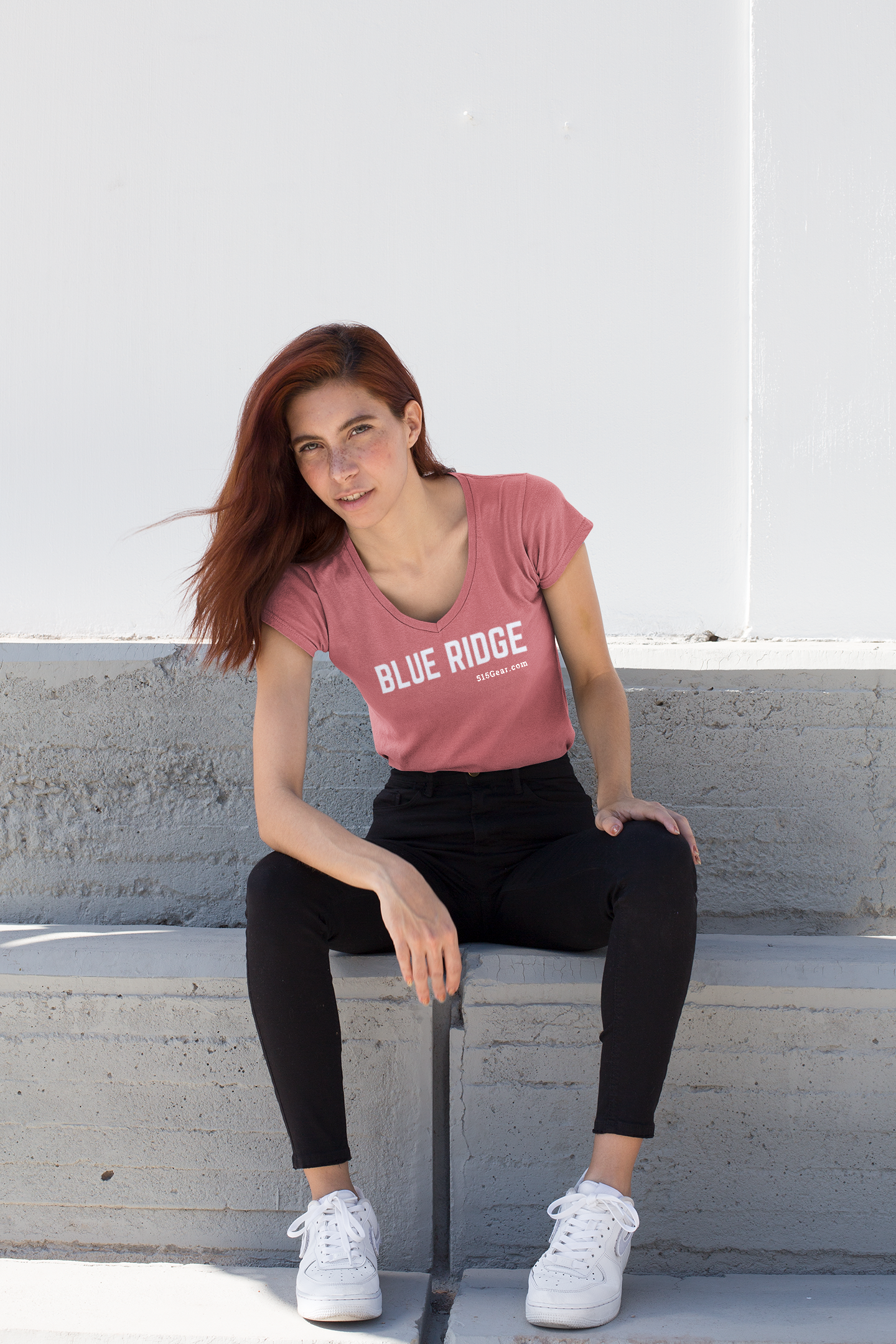 Women’s V-Neck T-shirt, by 515Gear.com | Blue Ridge, GA | Classic cotton, semi-fitted t-shirt