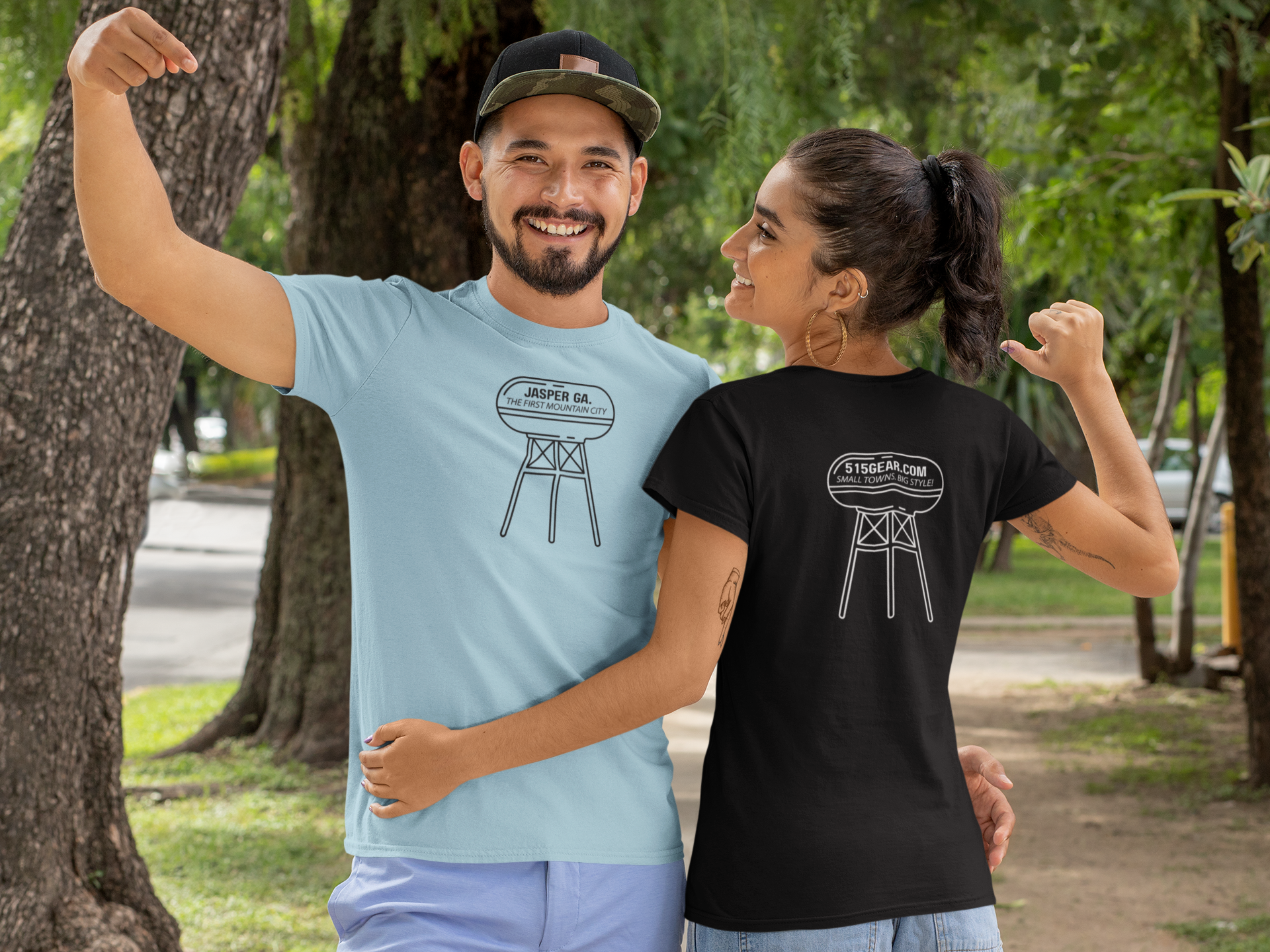 Jasper, GA "First Mountain City" Water Tower, Unisex Garment-Dyed adult T-shirt by 515Gear.com