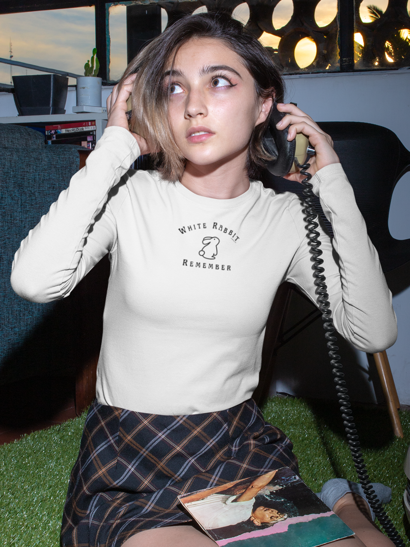 Dreamy White Rabbit - Remember - Long Sleeve Tee