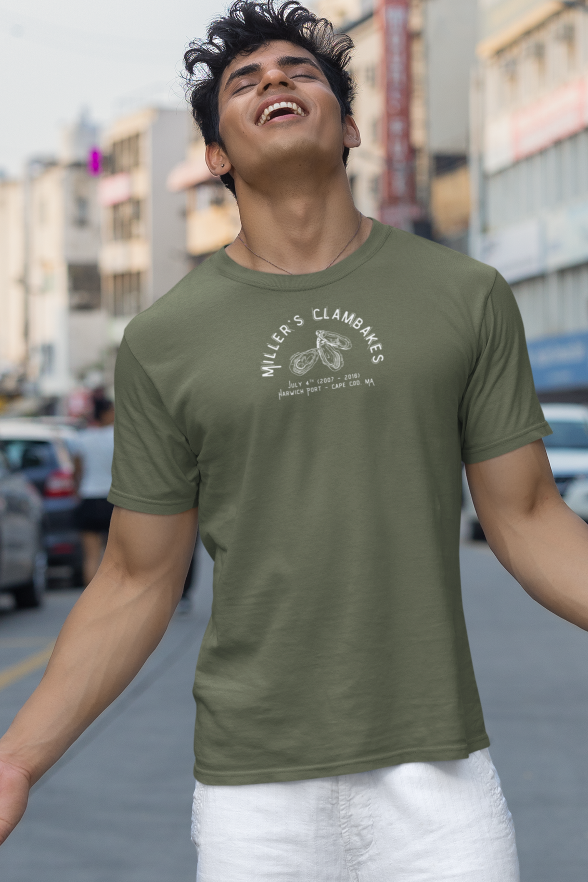 Oysters & Miller’s Clambakes - Harwich Port MA Unisex Heavy Cotton Tee