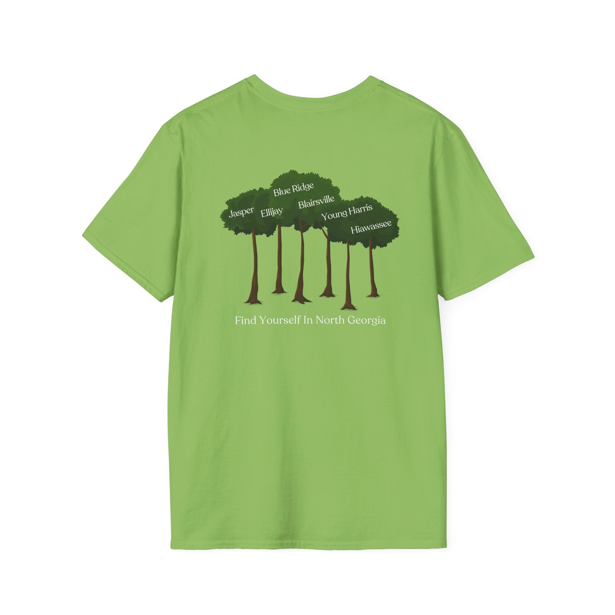 unisex adult T-shirt, Tree Graphic, by 515Gear.com, Find yourself in North Georgia!