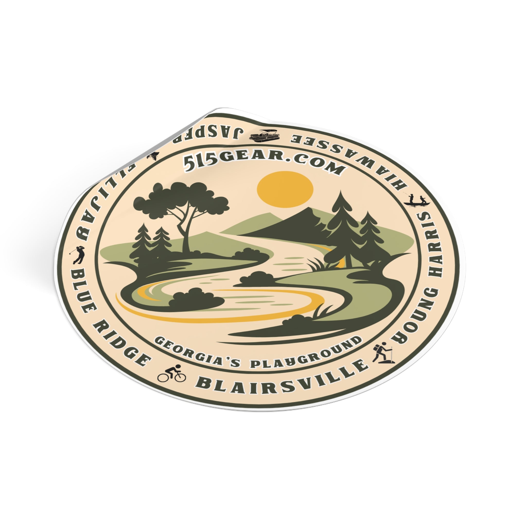 Scenic River 515Gear.com (Georgia's Playground) round sticker