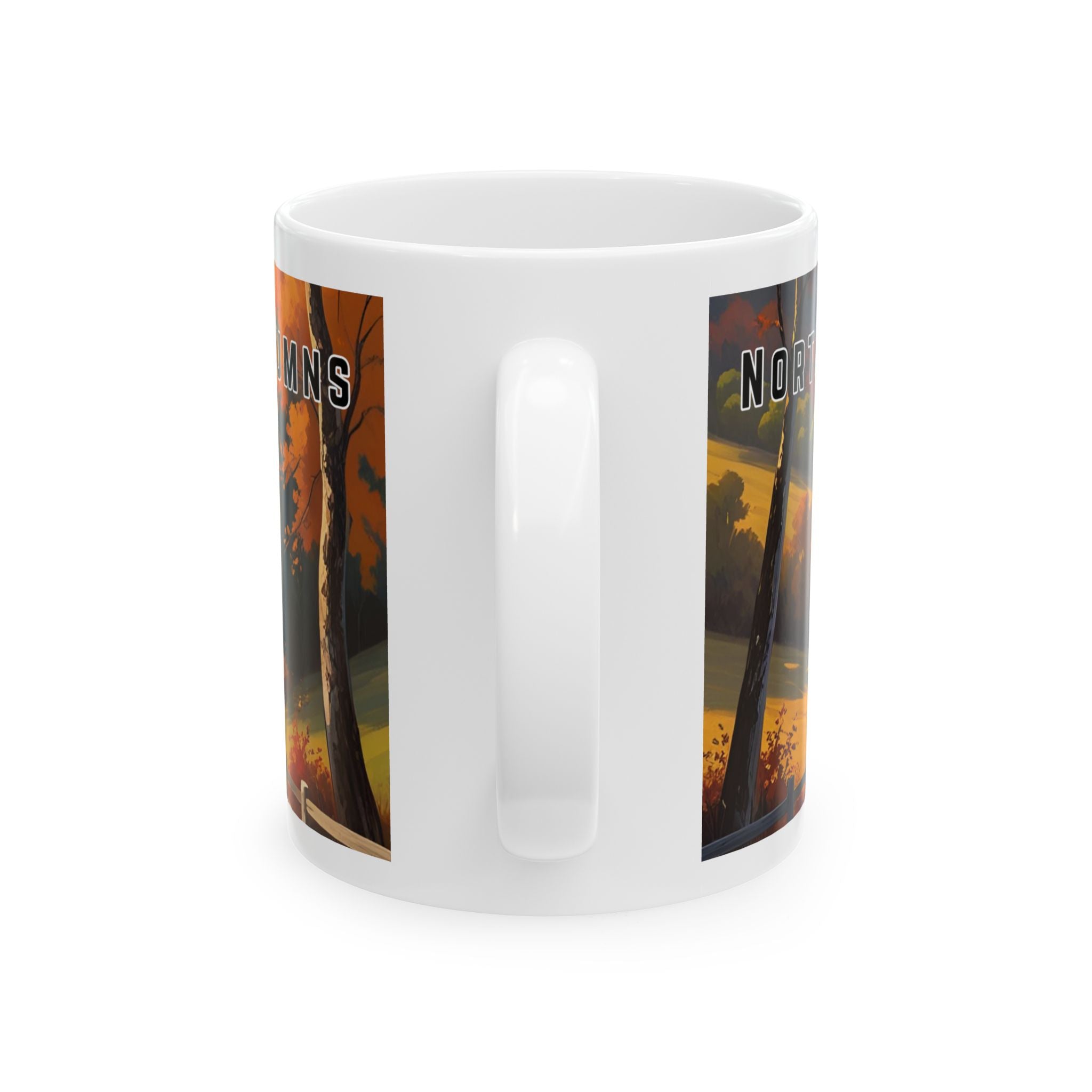 Mug with a vintage scenic design of a rural road cutting through the North Georgia Mountains in Autumn by 515Gear.com