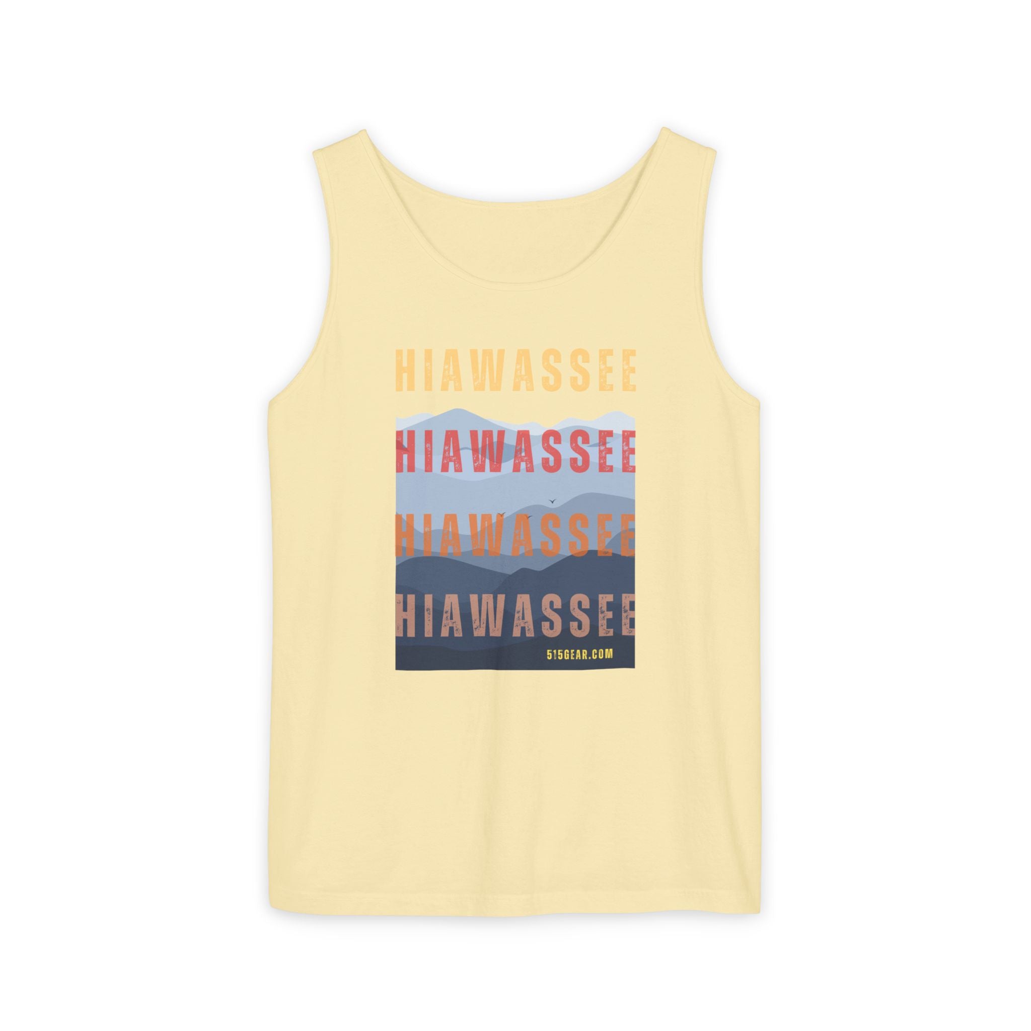 unisex tank-top, mountains graphic, by 515 Gear | Hiawassee, GA | cotton tank perfect for casual hikes and workouts