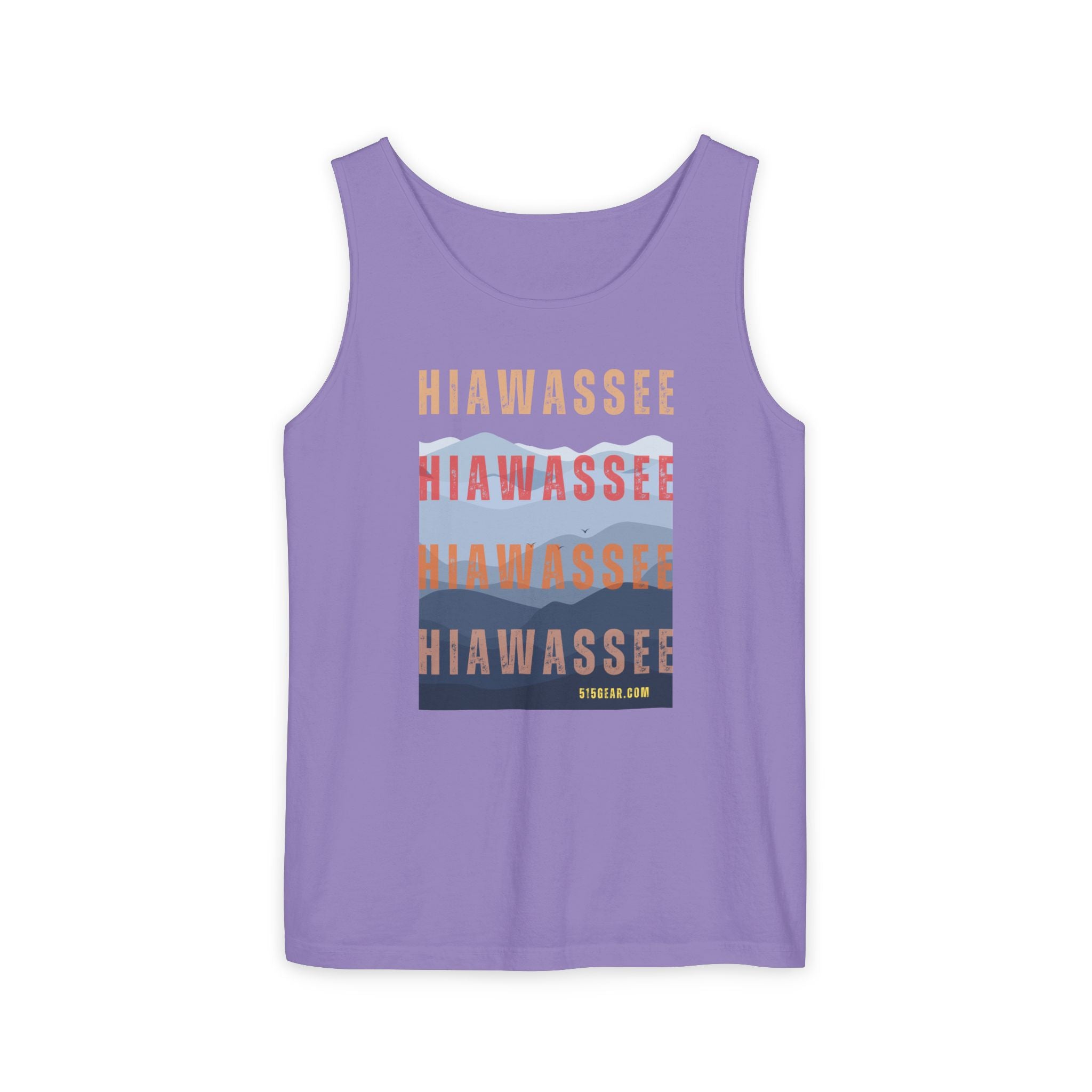 unisex tank-top, mountains graphic, by 515 Gear | Hiawassee, GA | cotton tank perfect for casual hikes and workouts
