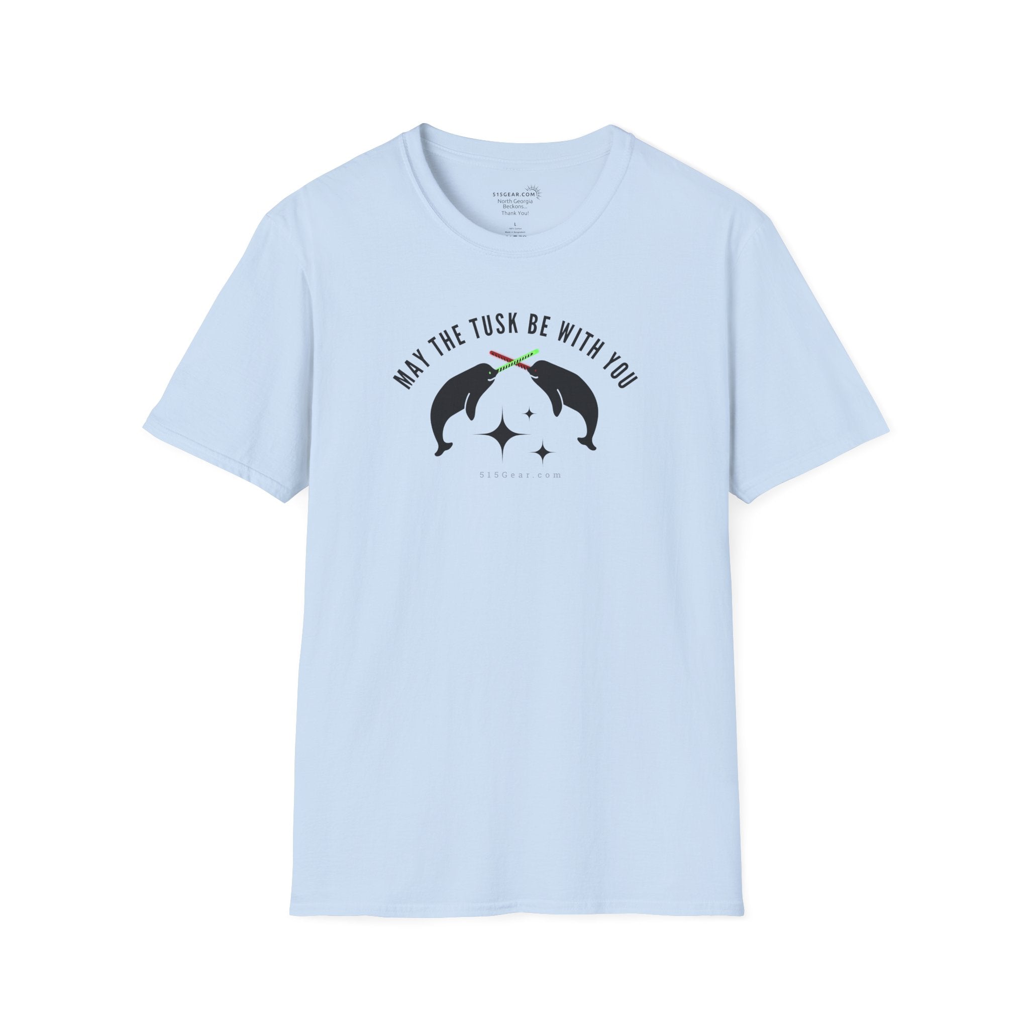 Unisex, Adult, “May the Tusk Be With You” Narwhal Lightsaber t-shirt by 515Gear.com
