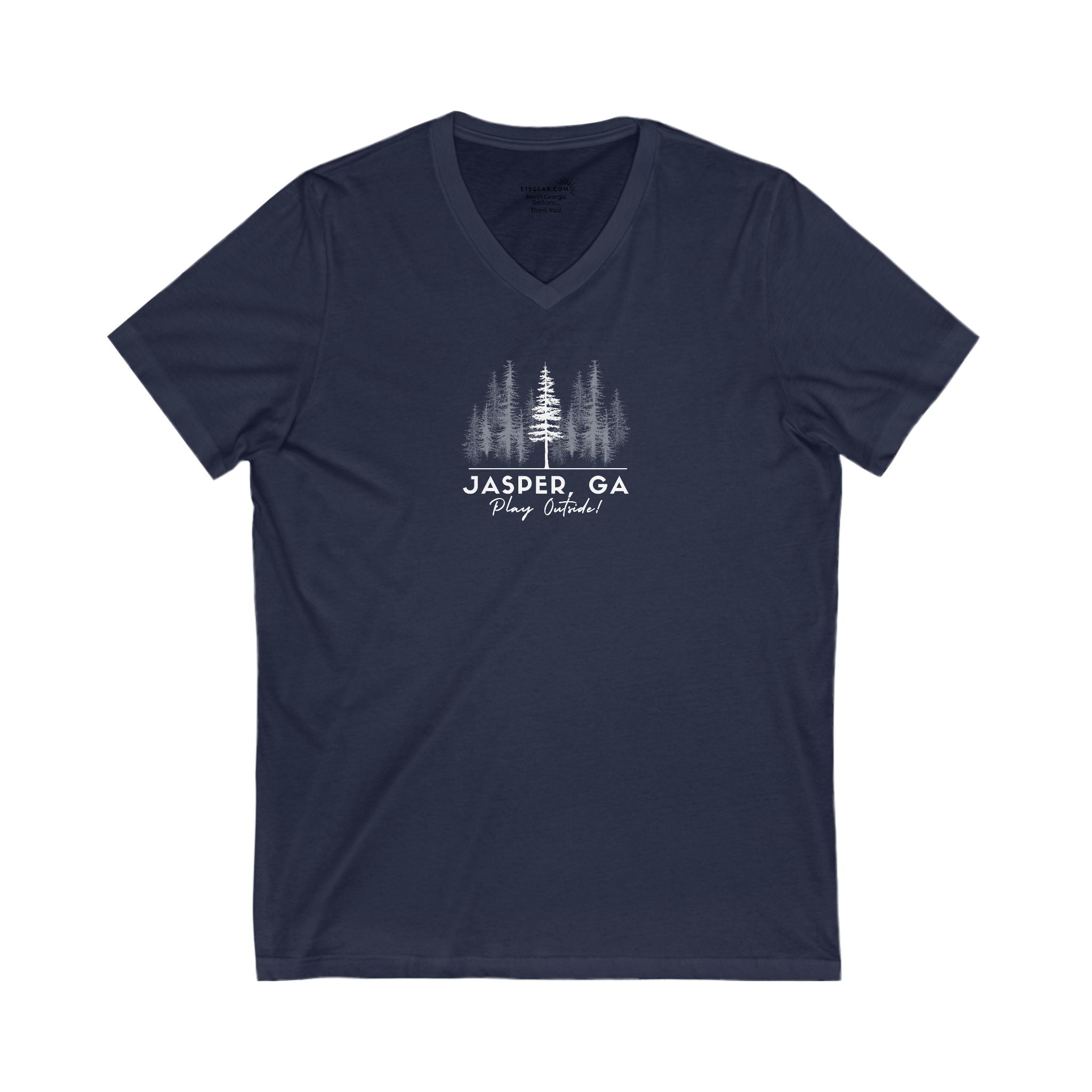 Women’s V-Neck T-shirt, Play Outside, by 515Gear.com | Jasper, GA | Forest themed