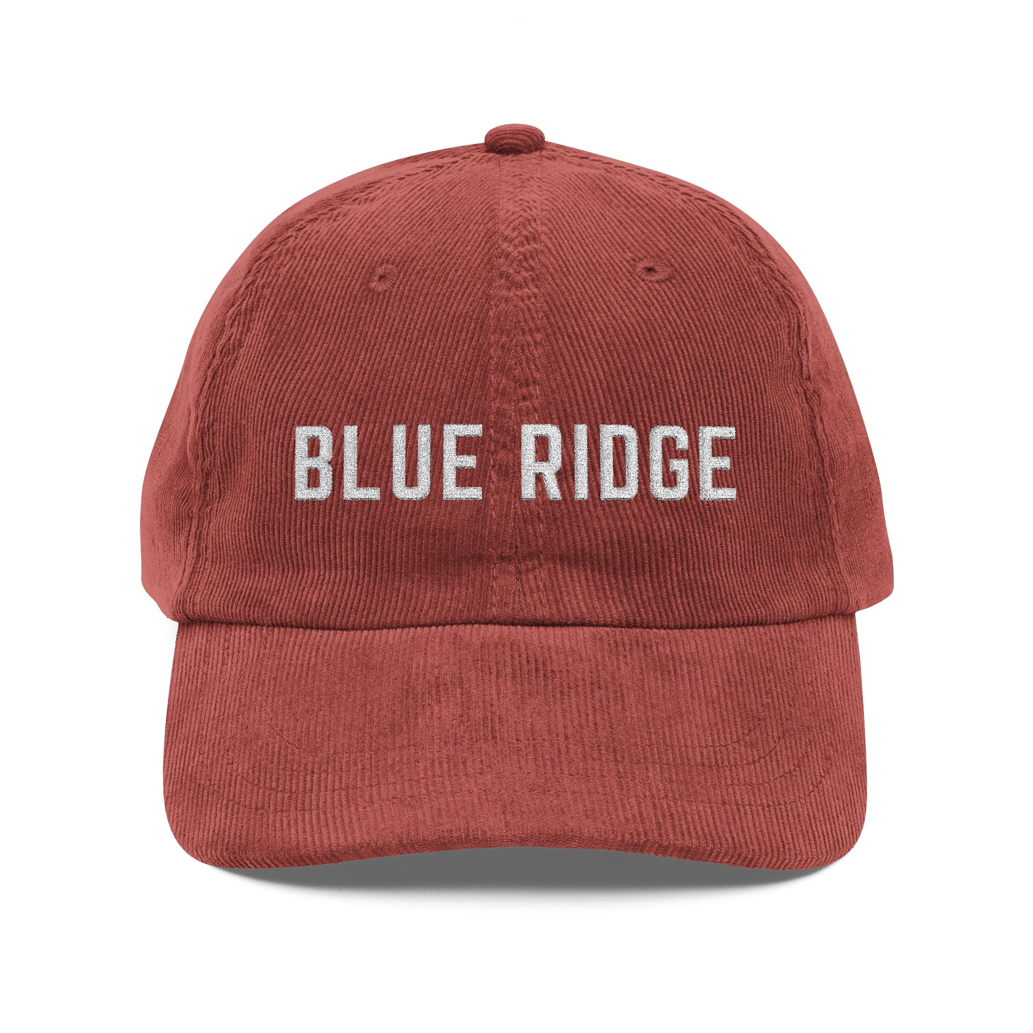 Burgundy Red corduroy hat with Blue Ridge embroidered in White by 515Gear.com