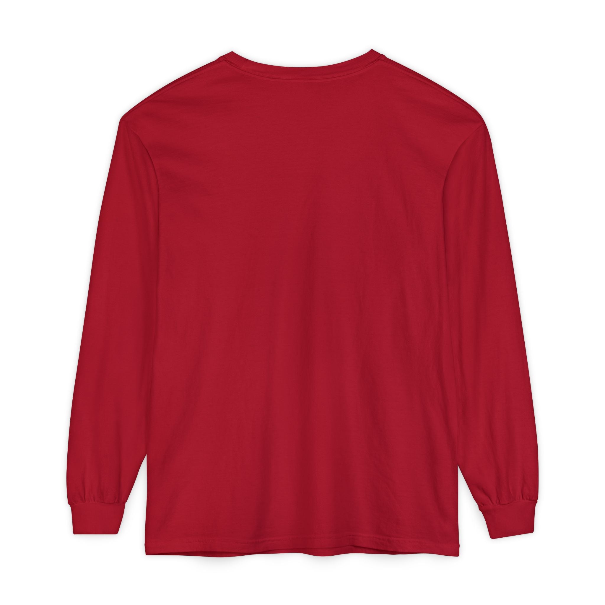 Red long-sleeve shirt on a white background