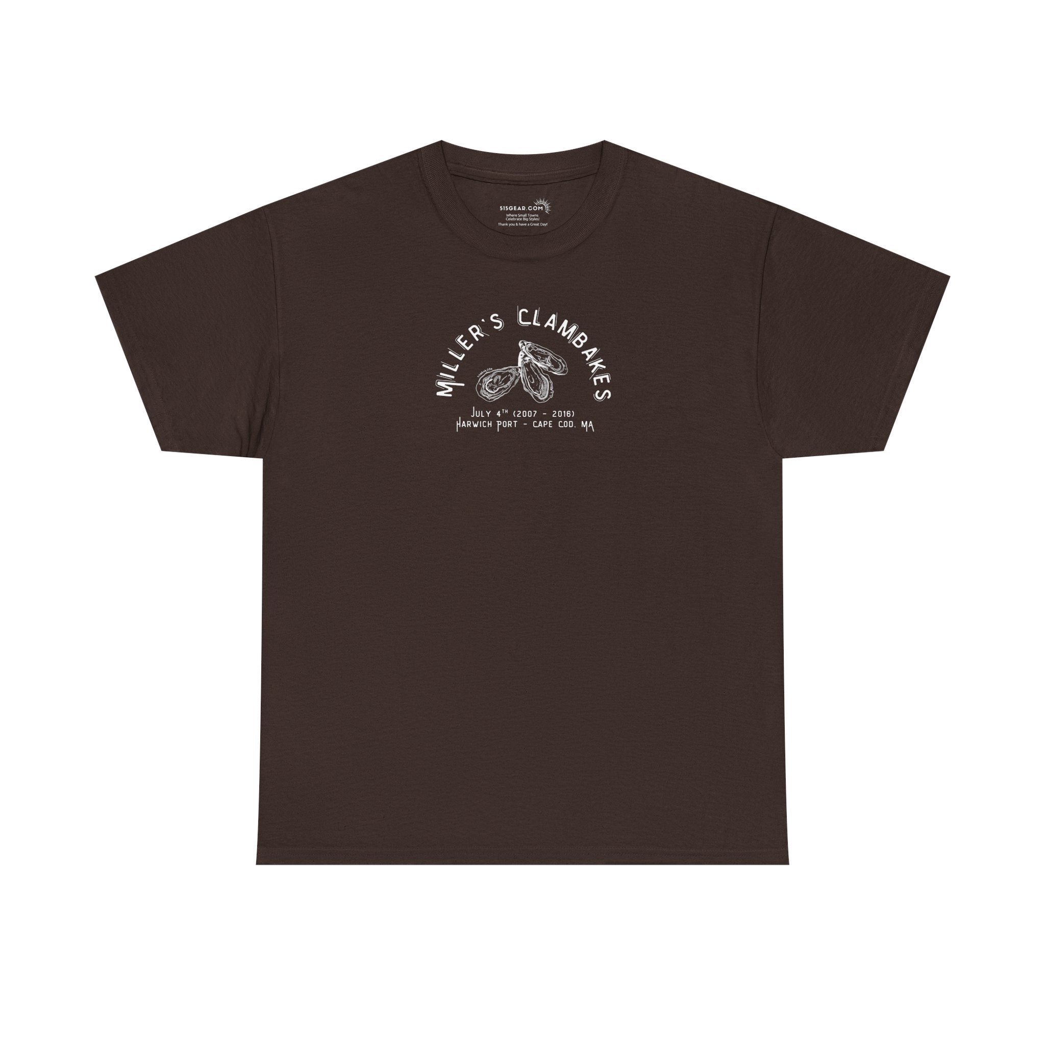 Oysters & Miller’s Clambakes - Harwich Port MA Unisex Heavy Cotton Tee