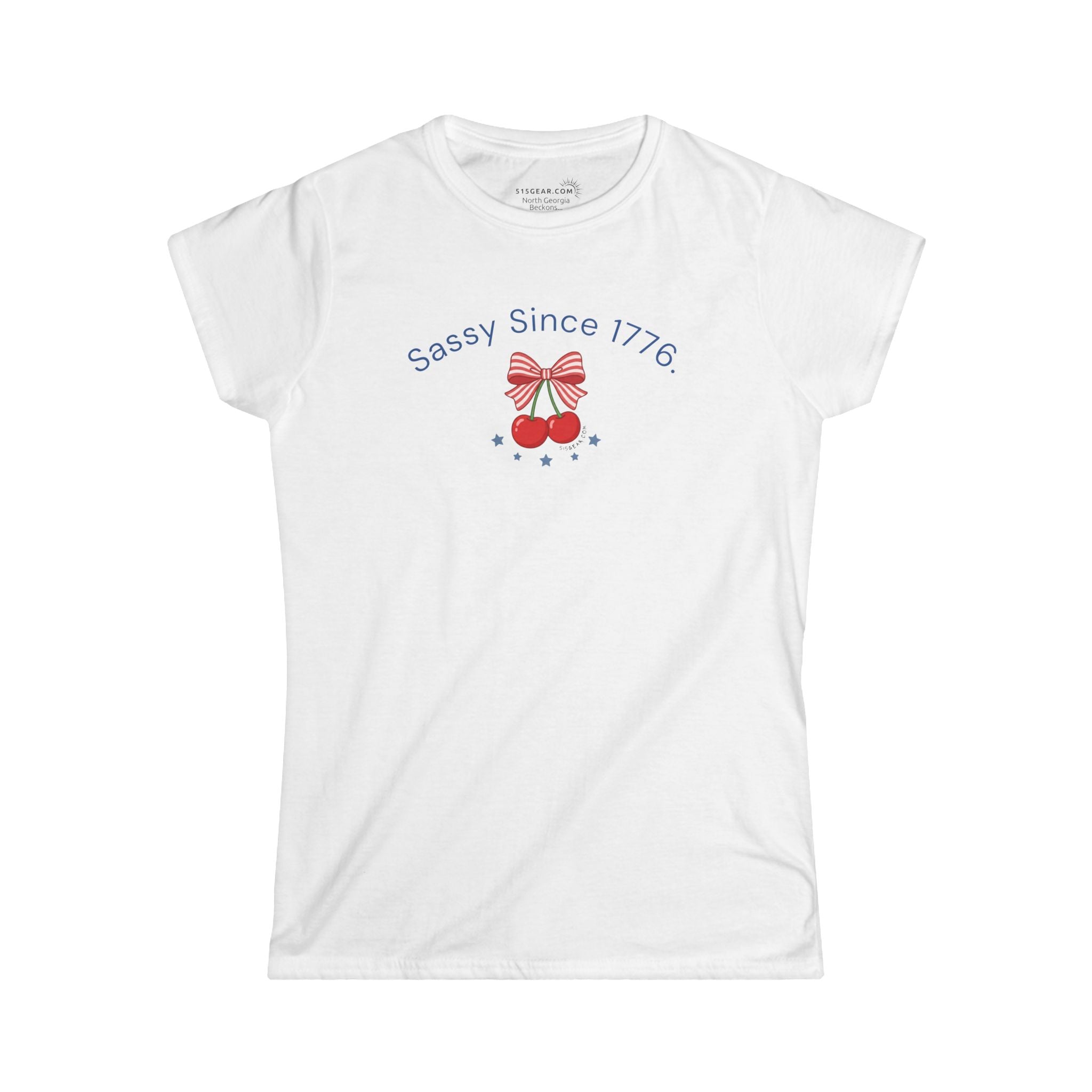 July 4th Collection - Sassy Since 1776 - Women’s Short Sleeve V-Neck Softstyle Tee
