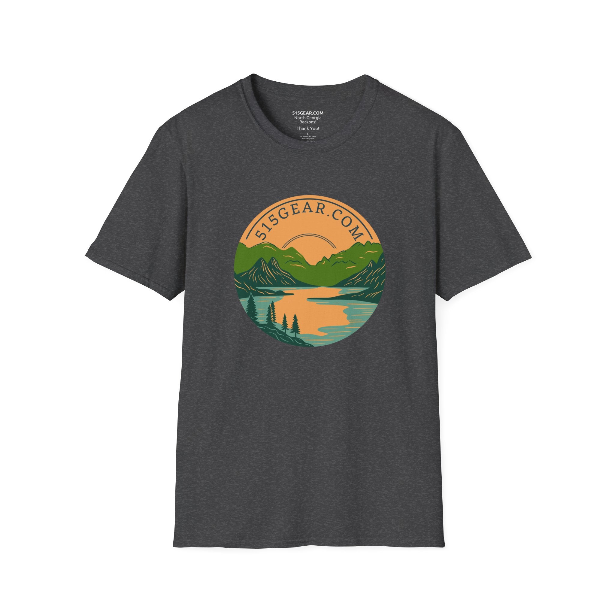unisex crew neck t-shirt, Mountain Lake graphic by 515Gear.com