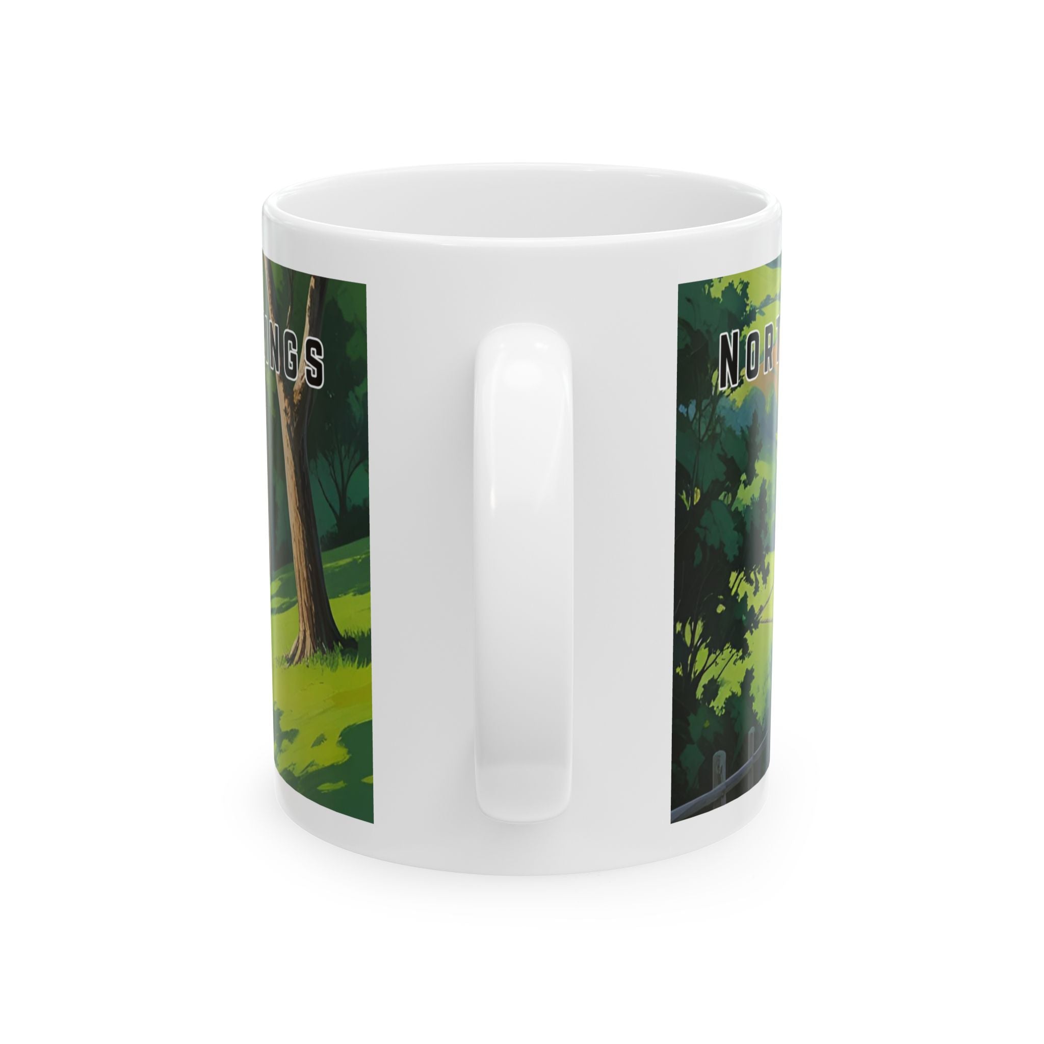 Mug with a vintage scenic design of a rural road cutting through the North Georgia Mountains in Spring by 515Gear.com