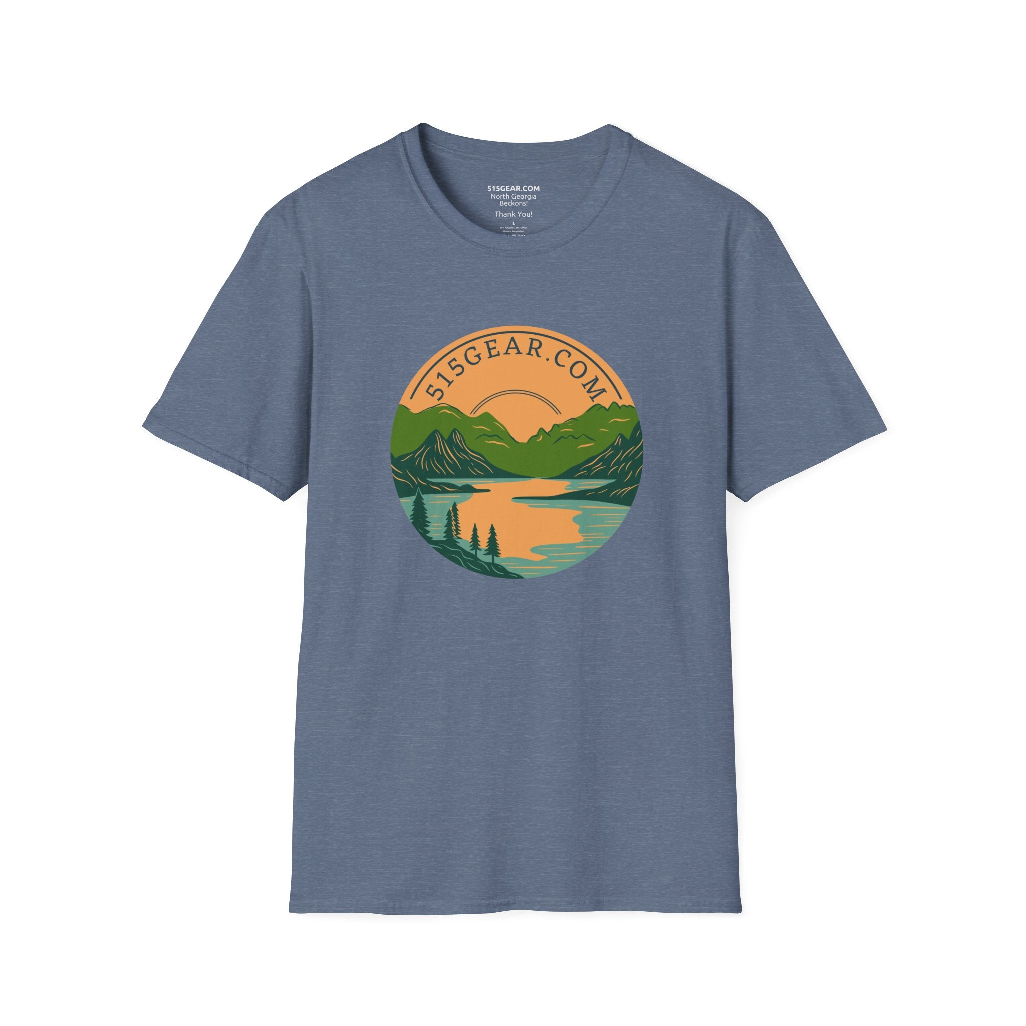unisex crew neck t-shirt, Mountain Lake graphic by 515Gear.com