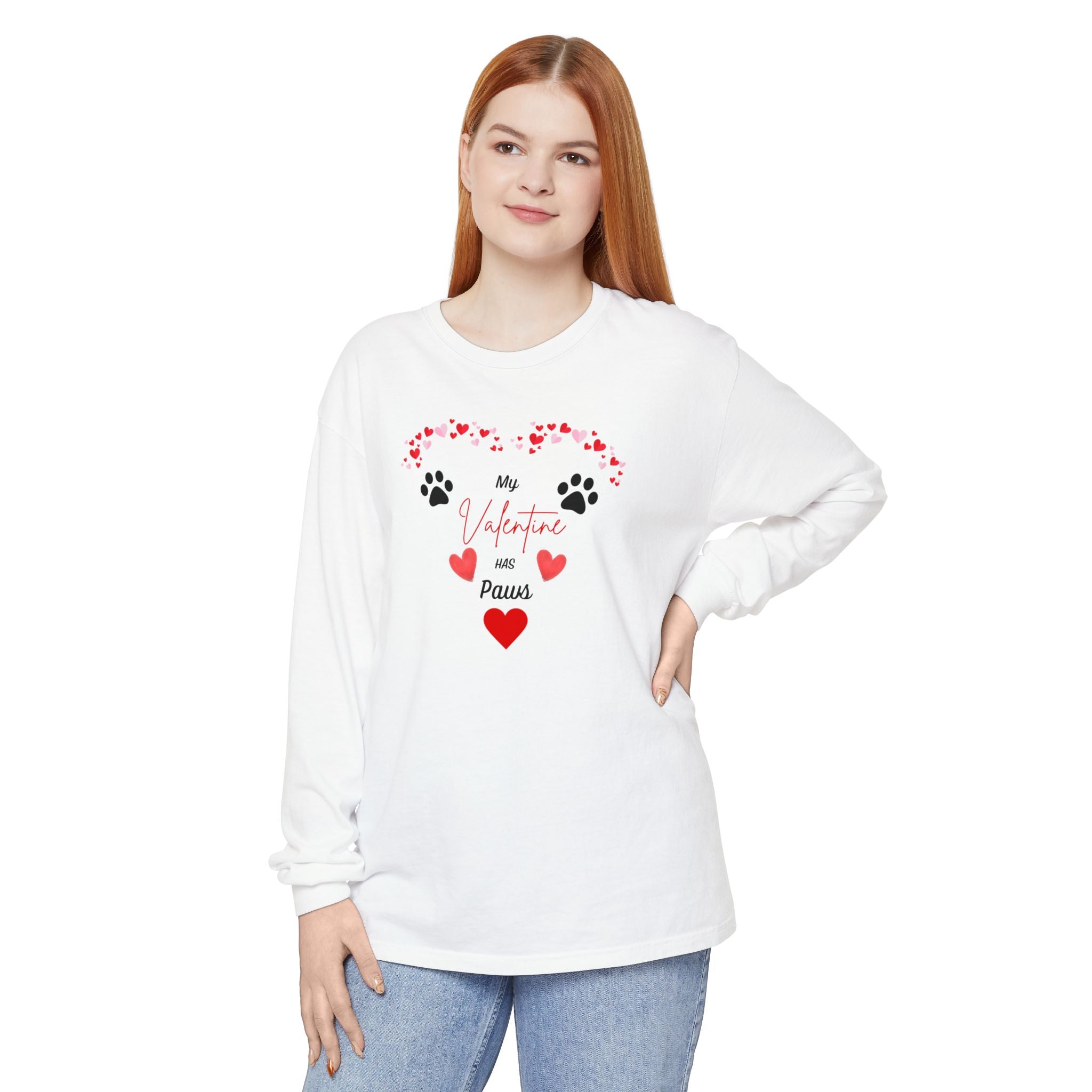 My Valentine Has Paws long Sleeve T-Shirt