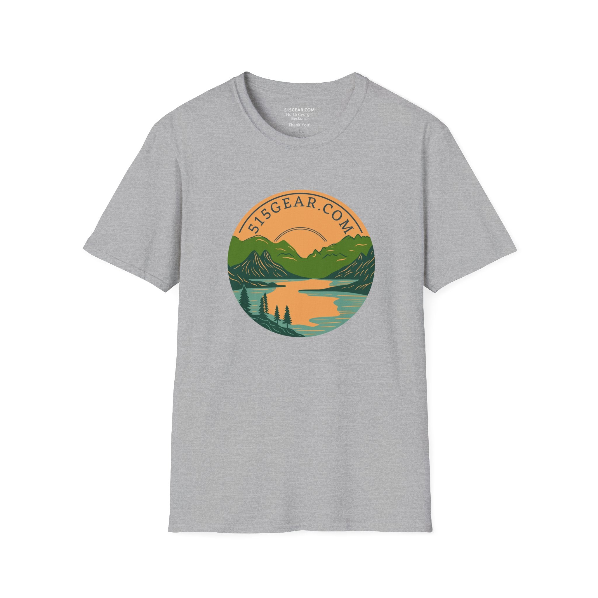 unisex crew neck t-shirt, Mountain Lake graphic by 515Gear.com