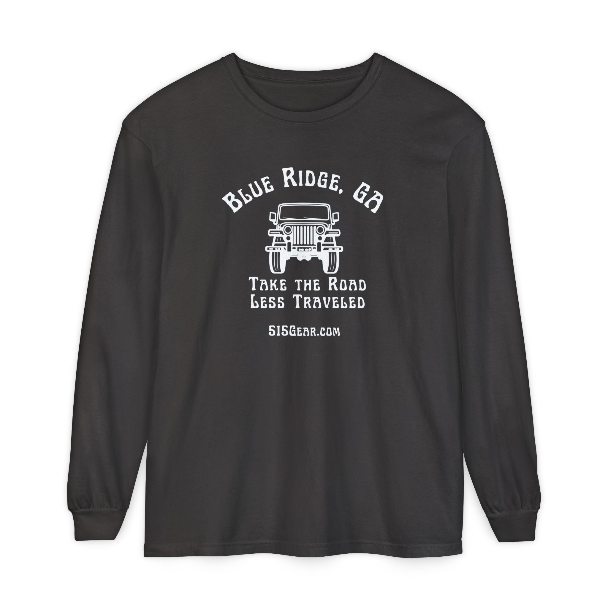 Unisex Adult Long Sleeve T-shirt, Jeep Design by 515Gear.com | Blue Ridge, GA | Take the Road Less Traveled!