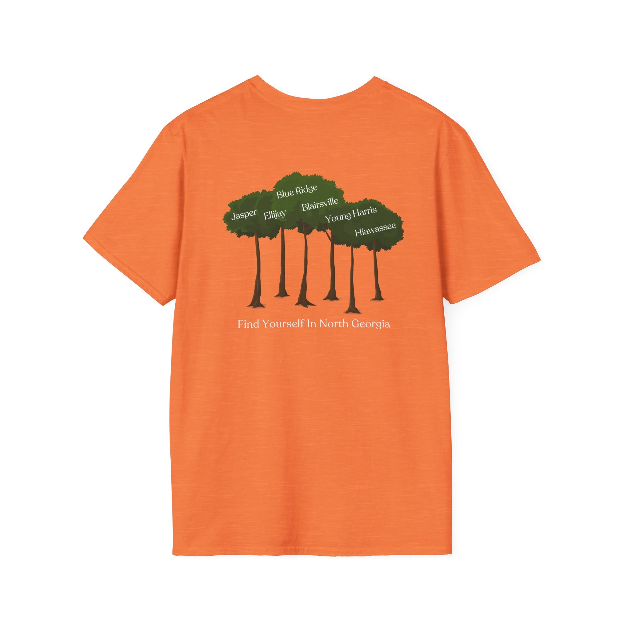 unisex adult T-shirt, Tree Graphic, by 515Gear.com, Find yourself in North Georgia!