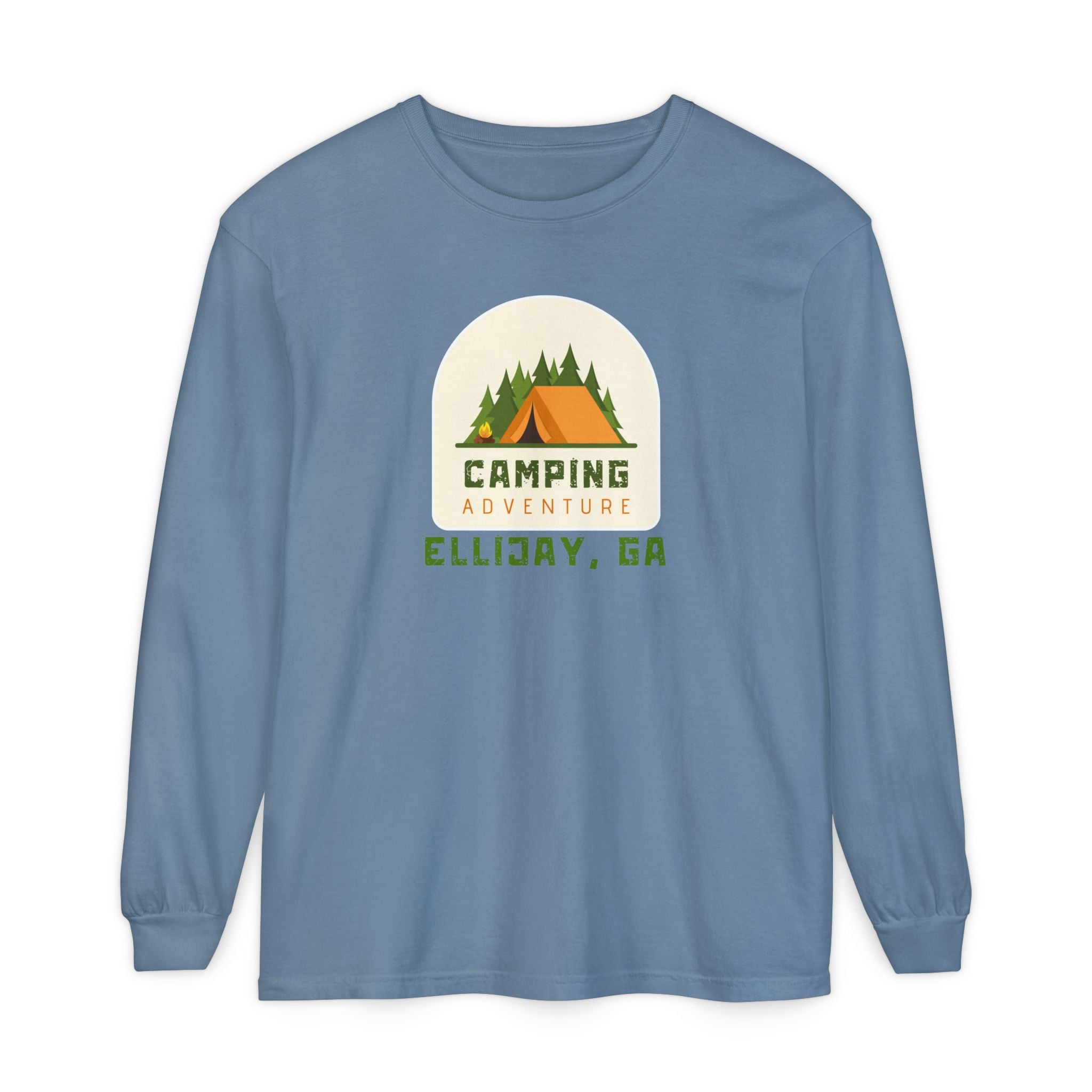 Unisex Adult Long Sleeve T-shirt, Camping Adventure Design, by 515Gear.com | Ellijay, GA | Camping Hair, Don't Care!