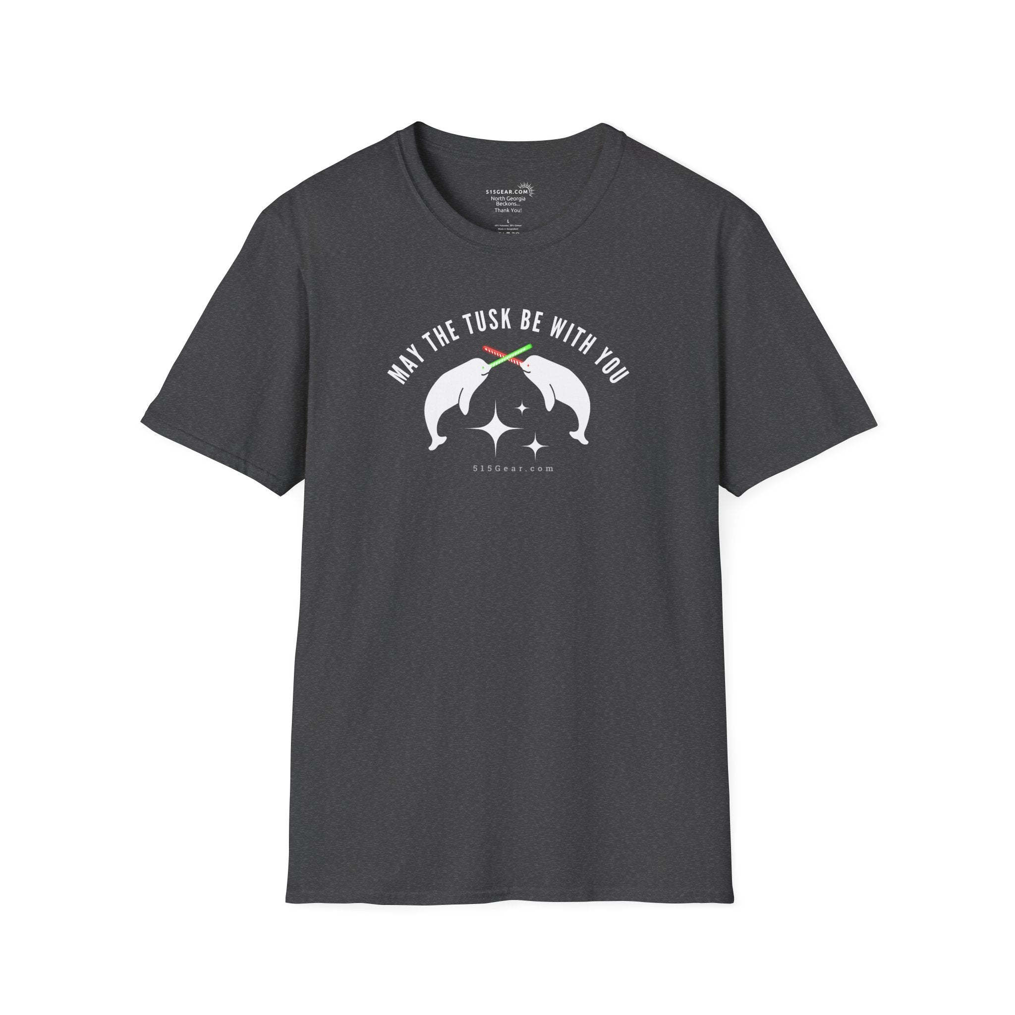 Unisex, Adult, “May the Tusk Be With You” Narwhal Lightsaber t-shirt by 515Gear.com