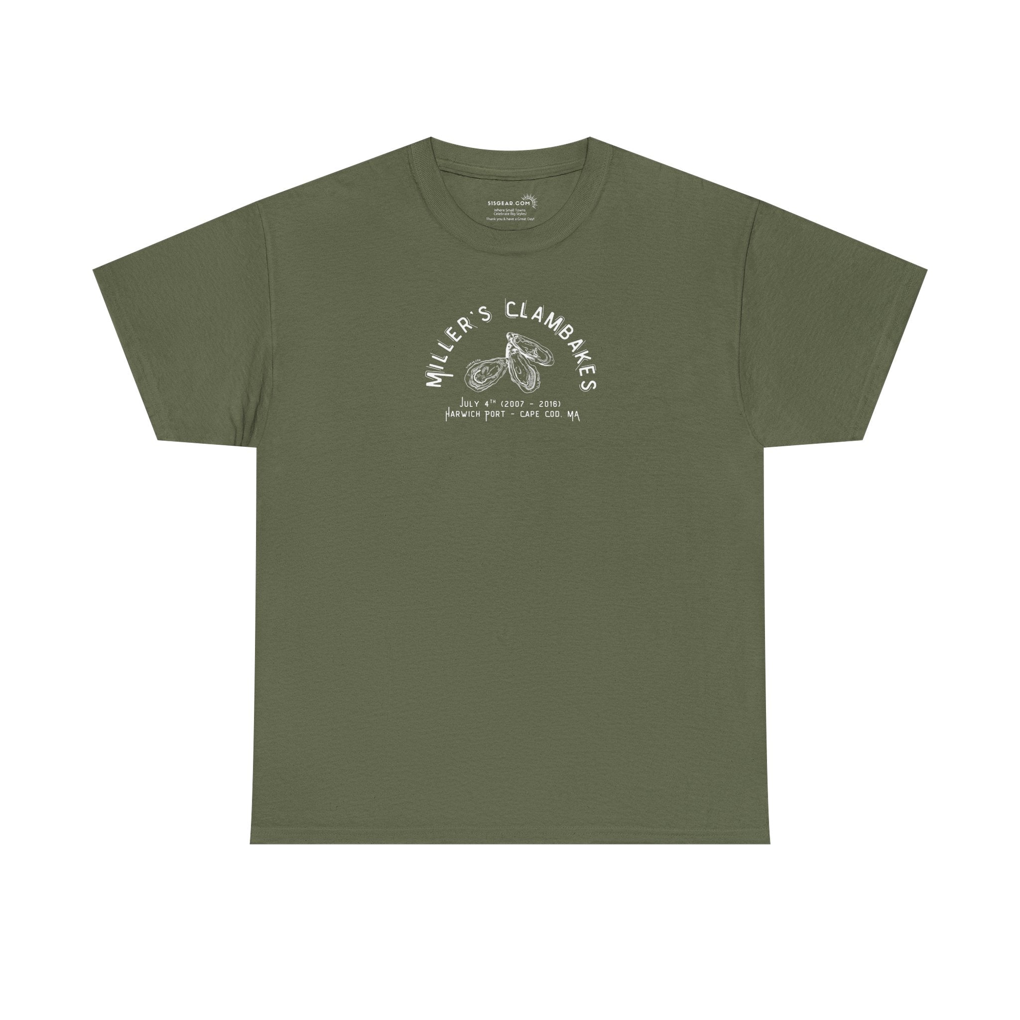 Oysters & Miller’s Clambakes - Harwich Port MA Unisex Heavy Cotton Tee