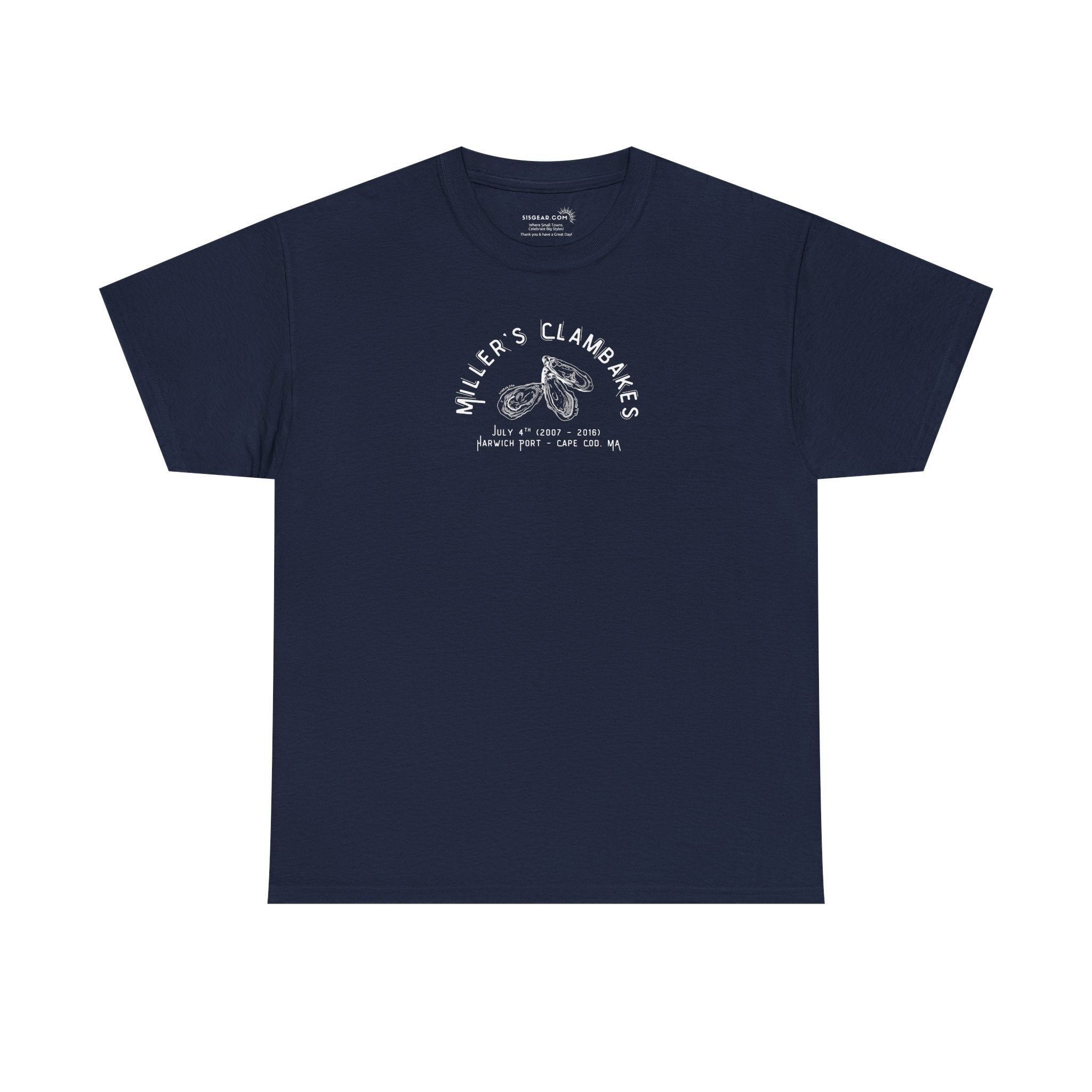 Oysters & Miller’s Clambakes - Harwich Port MA Unisex Heavy Cotton Tee
