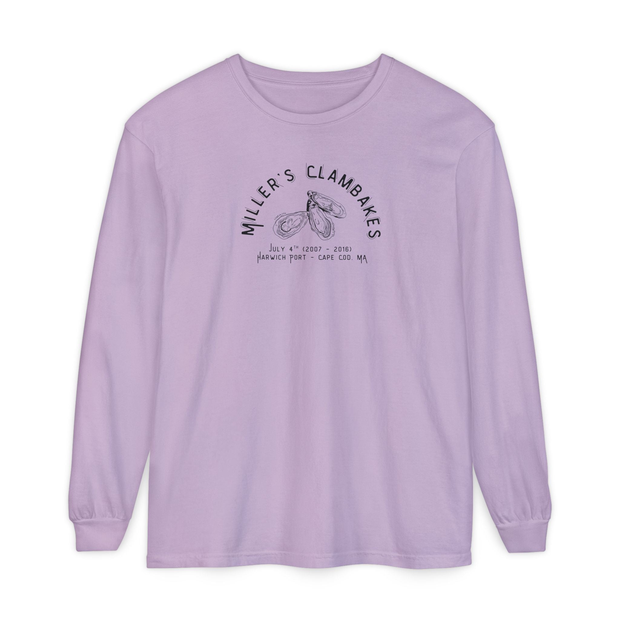 Oysters - Miller’s Clambakes Harwich Port MA Long-Sleeve T-Shirt (Comfort Colors®)