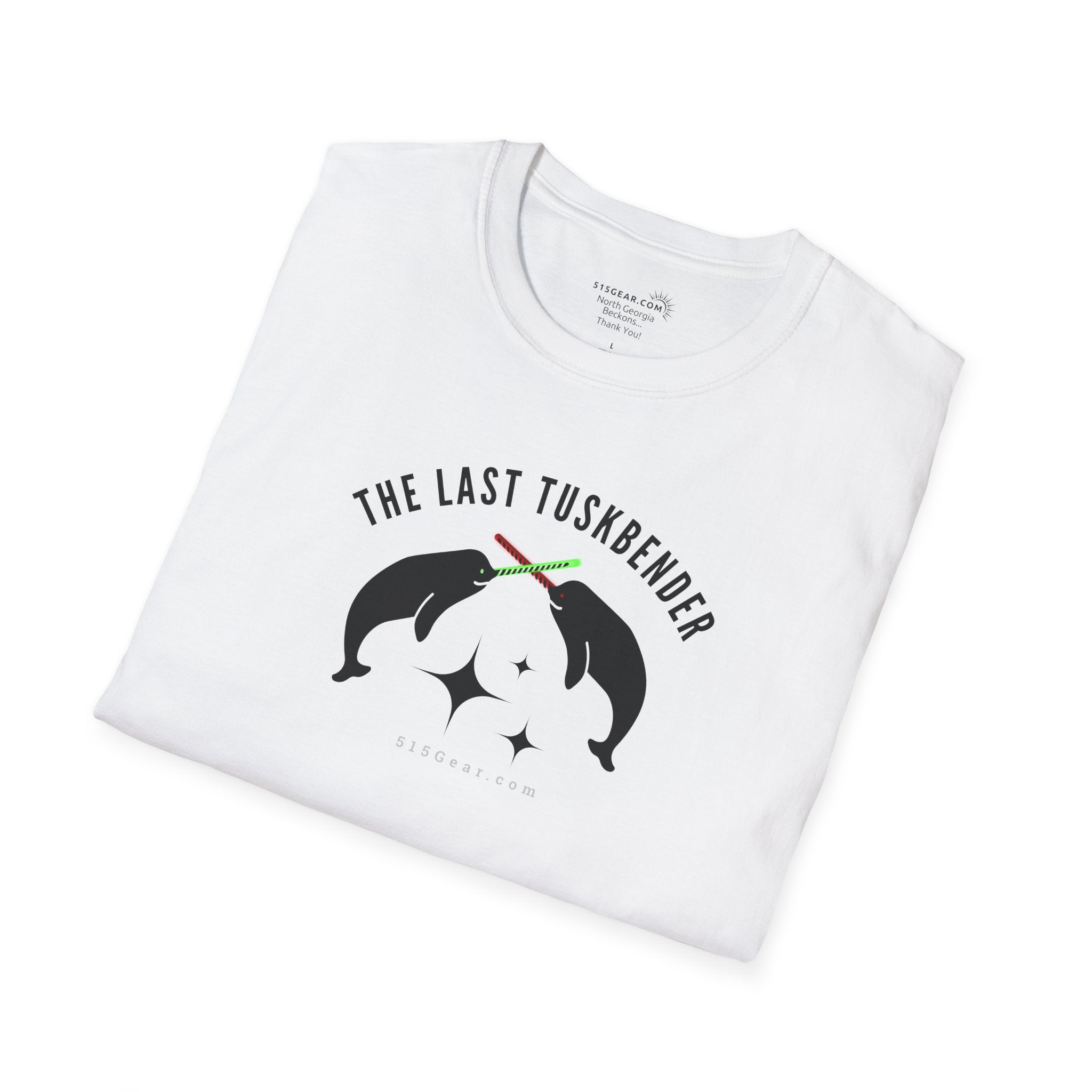 The Last Tuskbender – Narwhal Lightsaber Tee Unisex Softstyle T-Shirt