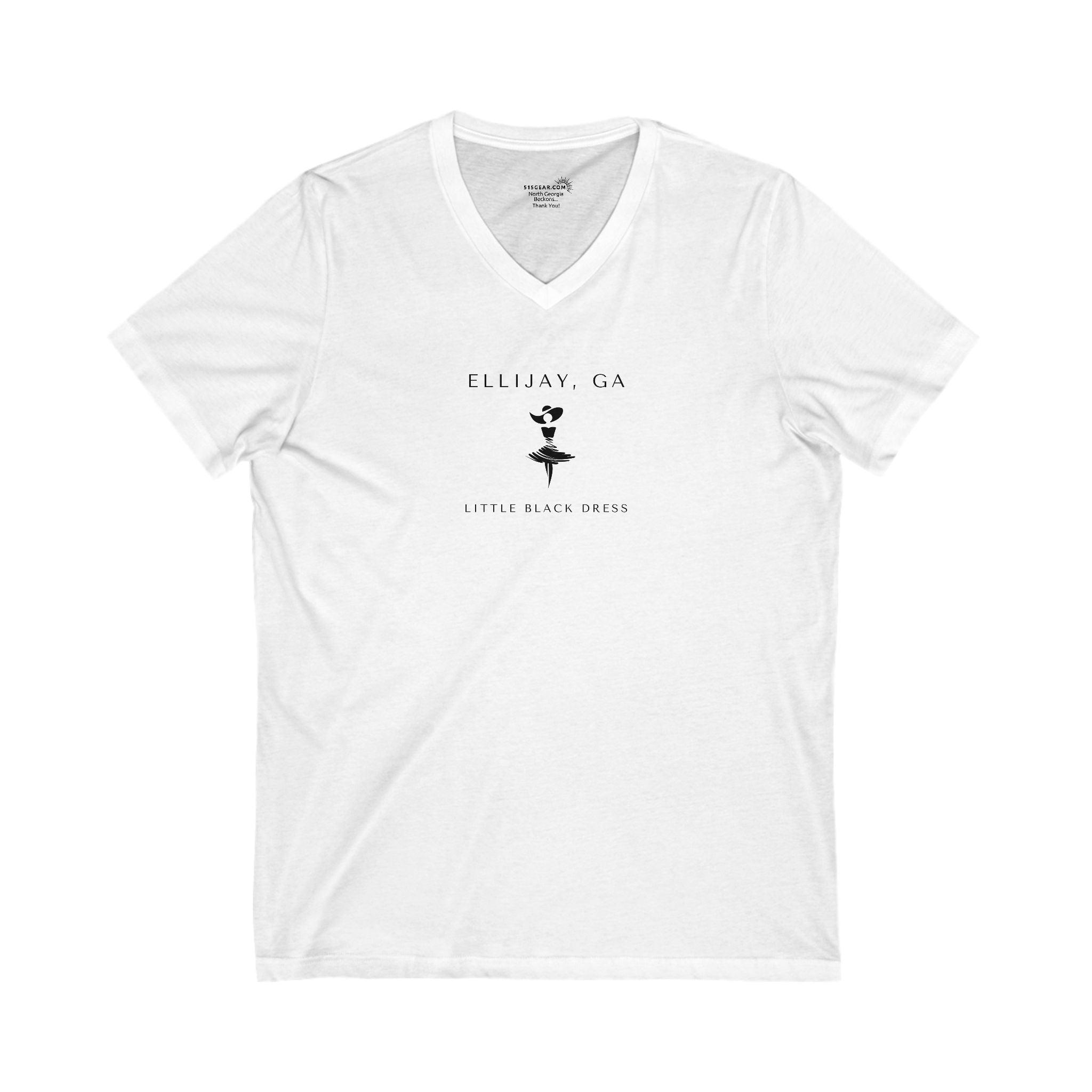 Ellijay, Little Black Dress, Woman's Short Sleeve V-Neck Tee