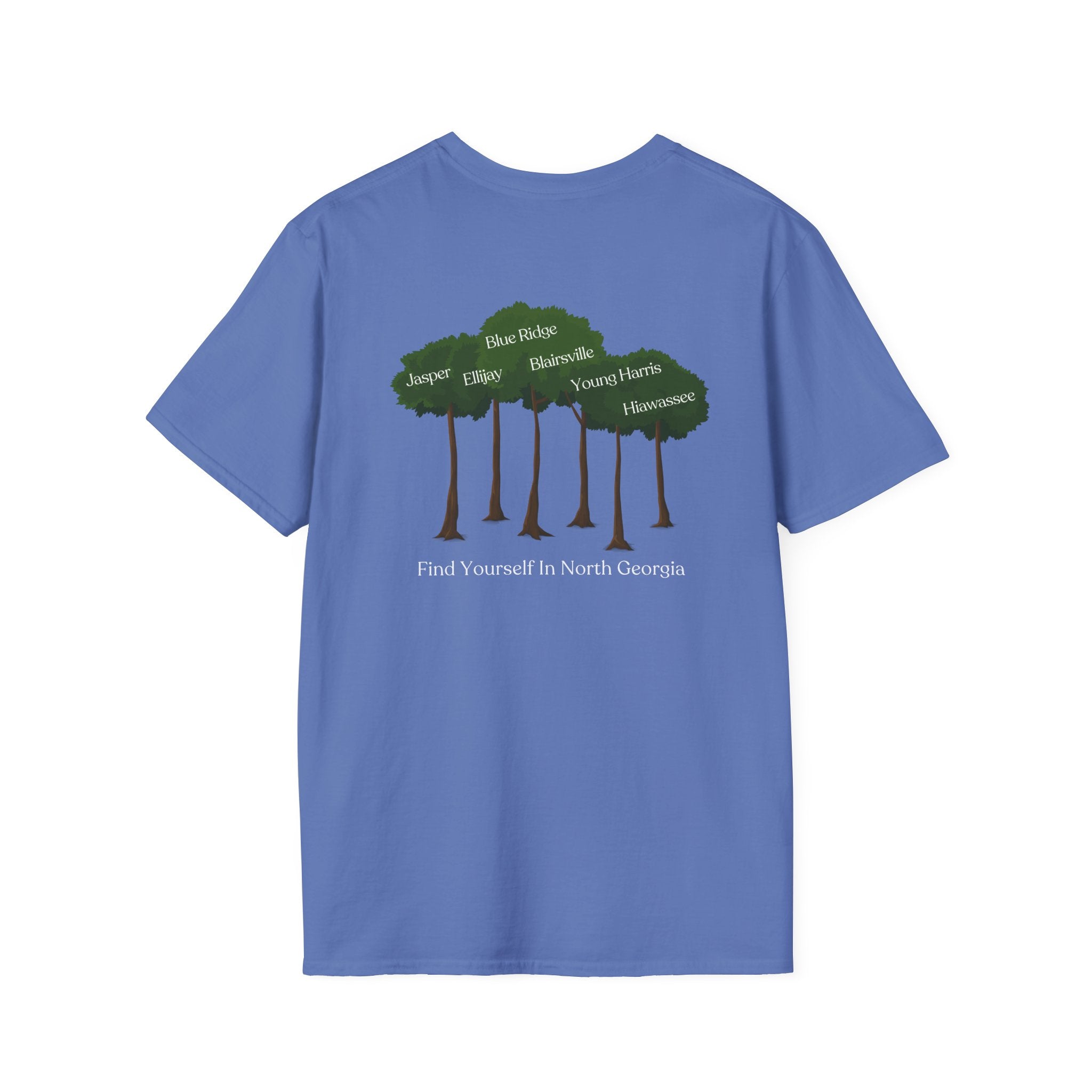 unisex adult T-shirt, Tree Graphic, by 515Gear.com, Find yourself in North Georgia!