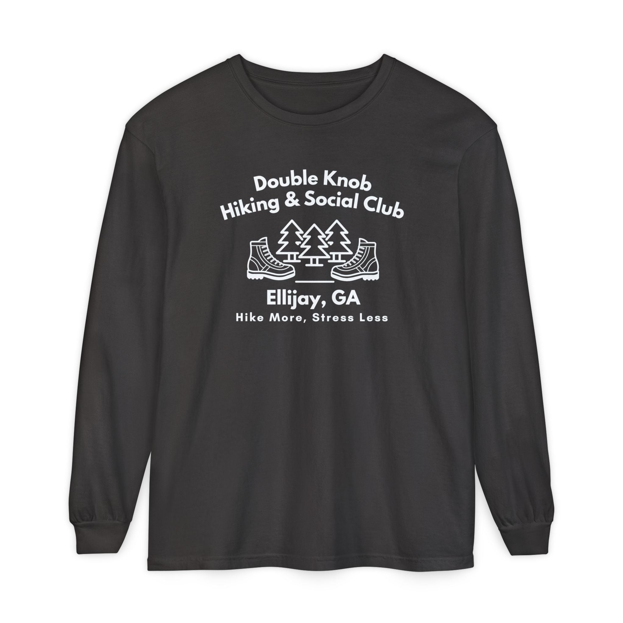 Unisex Adult Long Sleeve T-shirt, Hiking & Social Club Design by 515Gear.com | Ellijay, GA | Hike more, Stress Less!