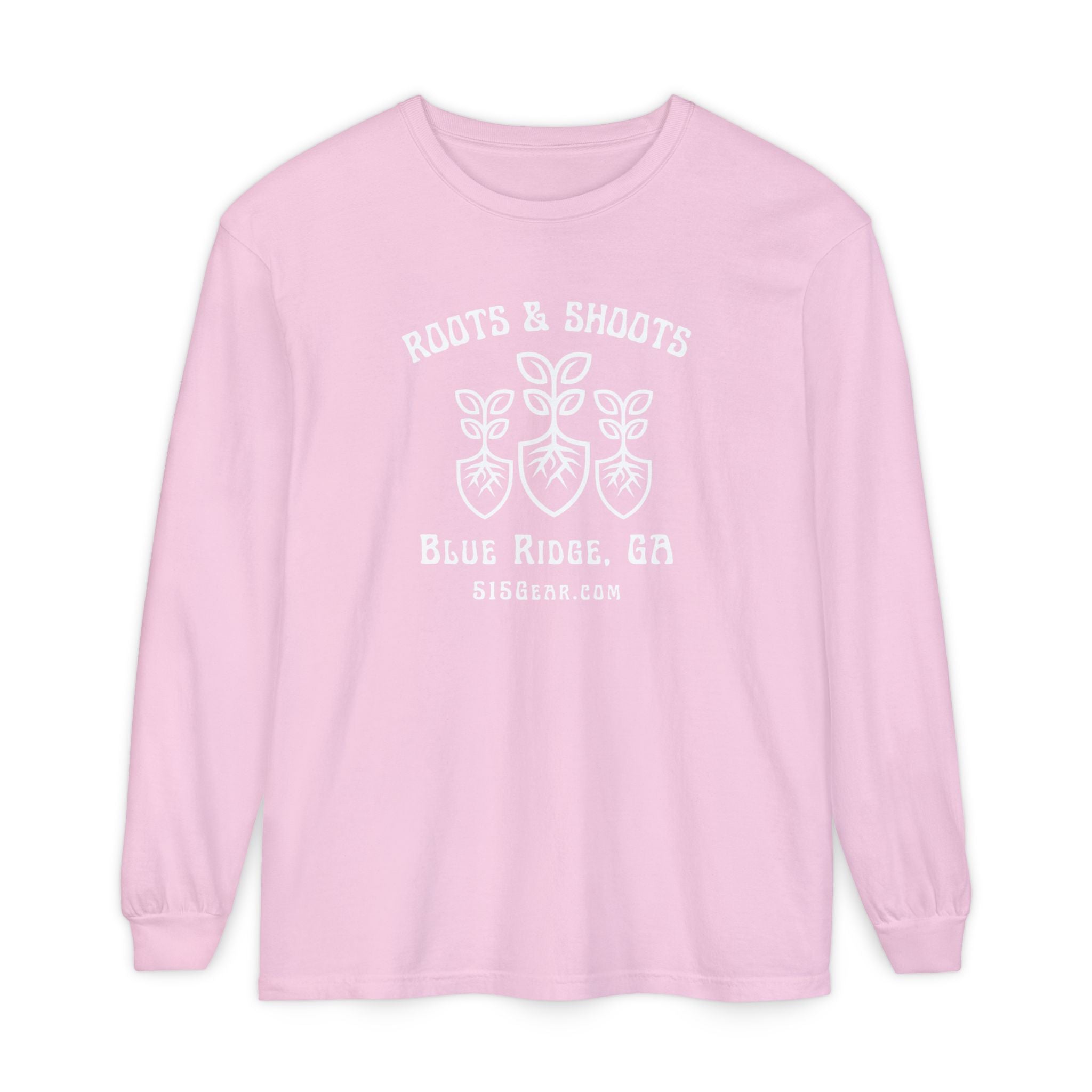 Unisex Adult Long Sleeve T-shirt, Roots & Shoots Design by 515Gear.com | Blue Ridge, GA | Gardening cheaper than Therapy!