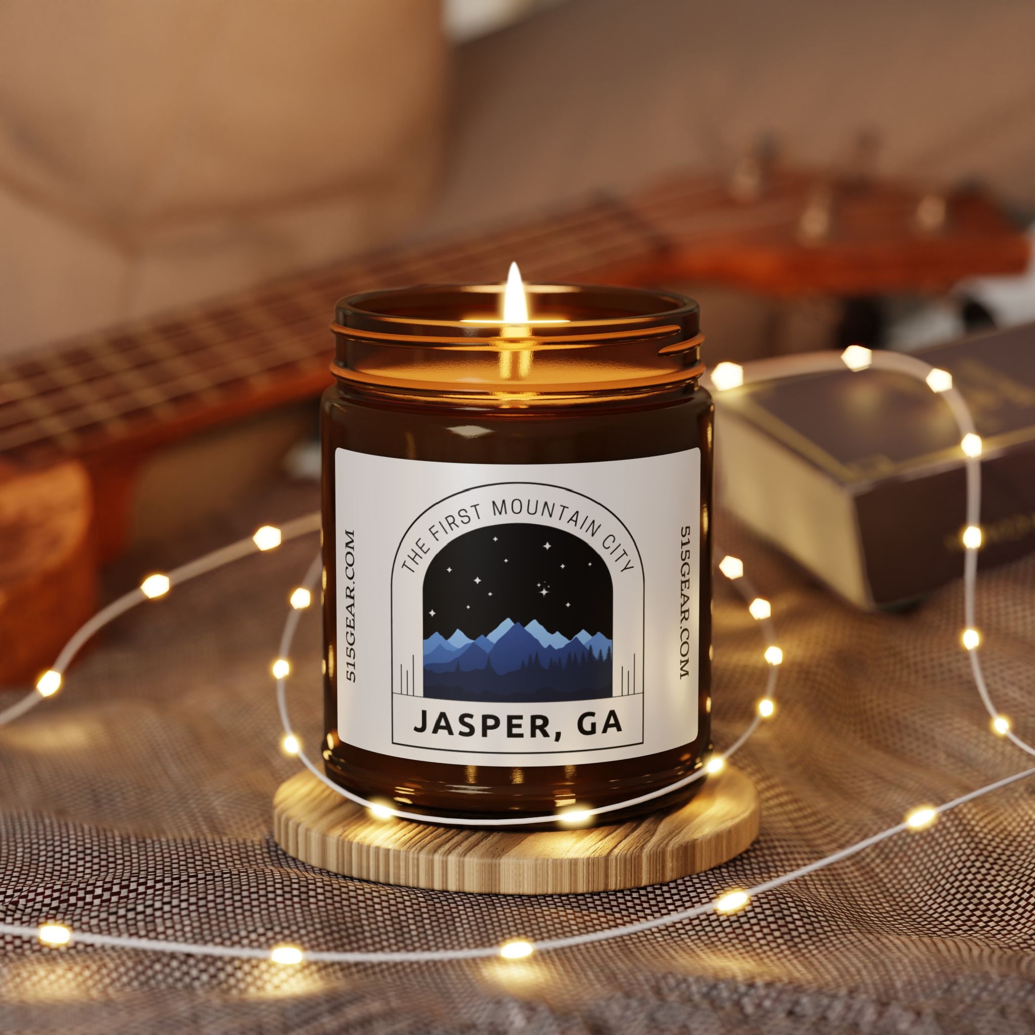 Soy Candle, 9 ounces, The First Mountain City design by 515Gear.com | Jasper, GA | aromatherapy for you!