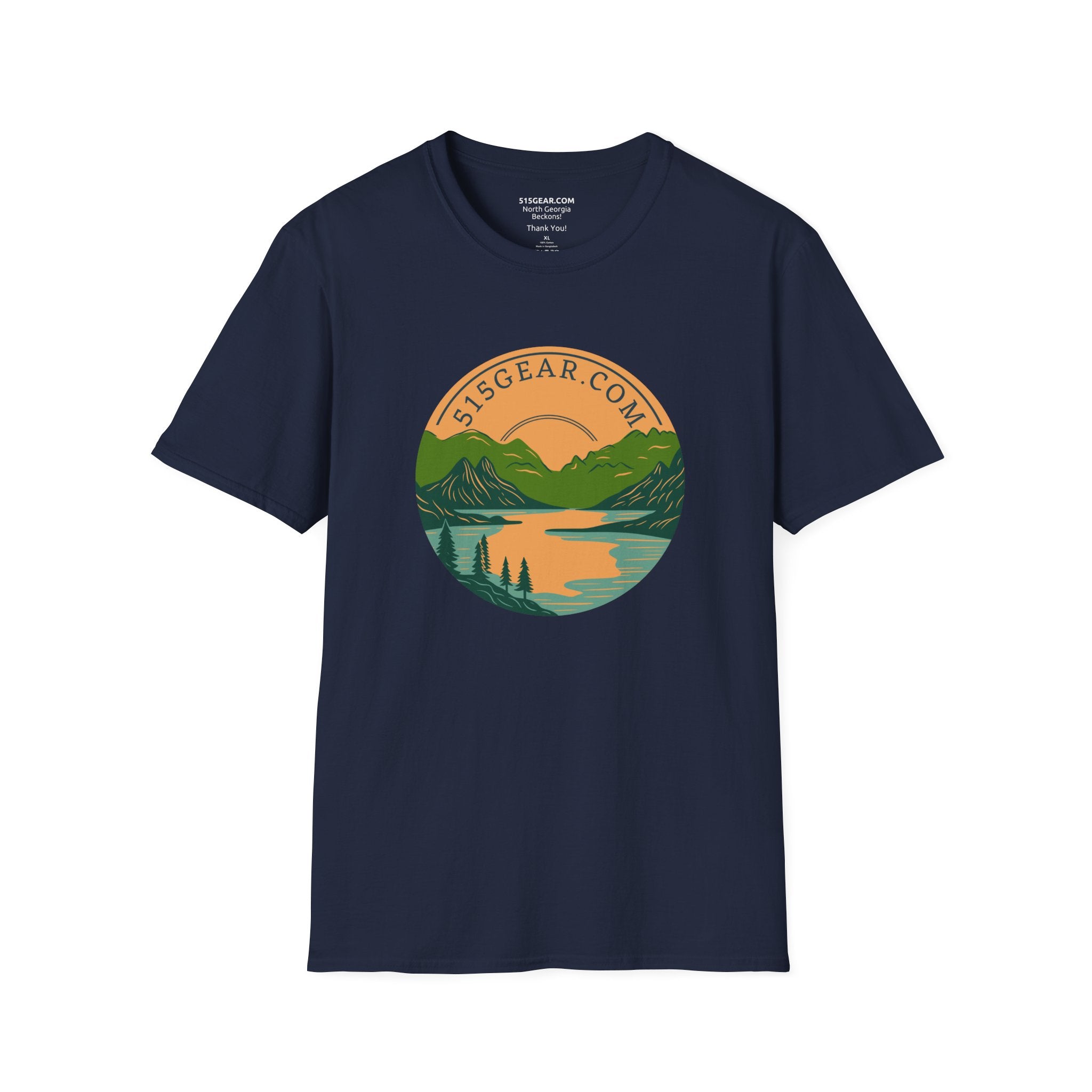 unisex crew neck t-shirt, Mountain Lake graphic by 515Gear.com