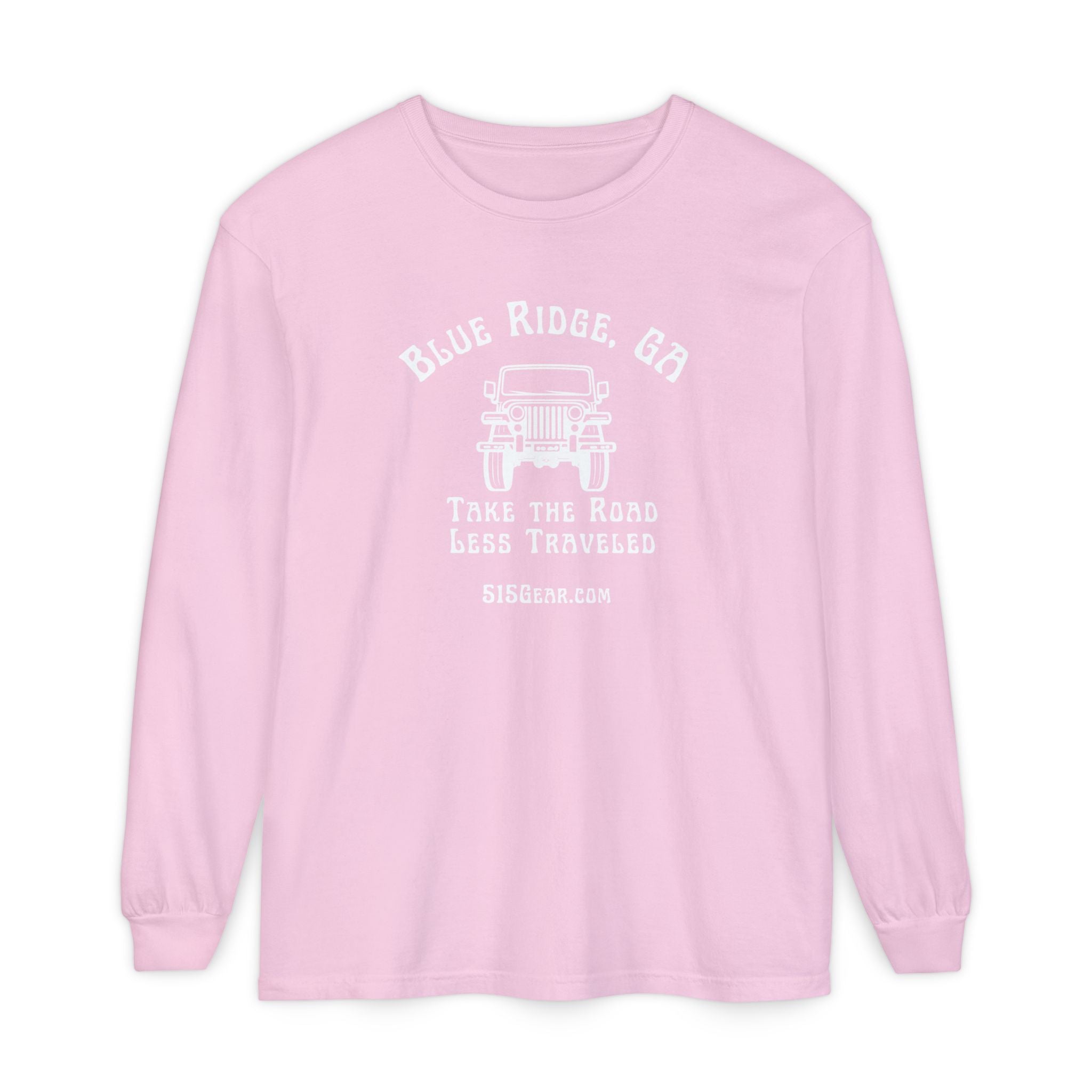 Unisex Adult Long Sleeve T-shirt, Jeep Design by 515Gear.com | Blue Ridge, GA | Take the Road Less Traveled!