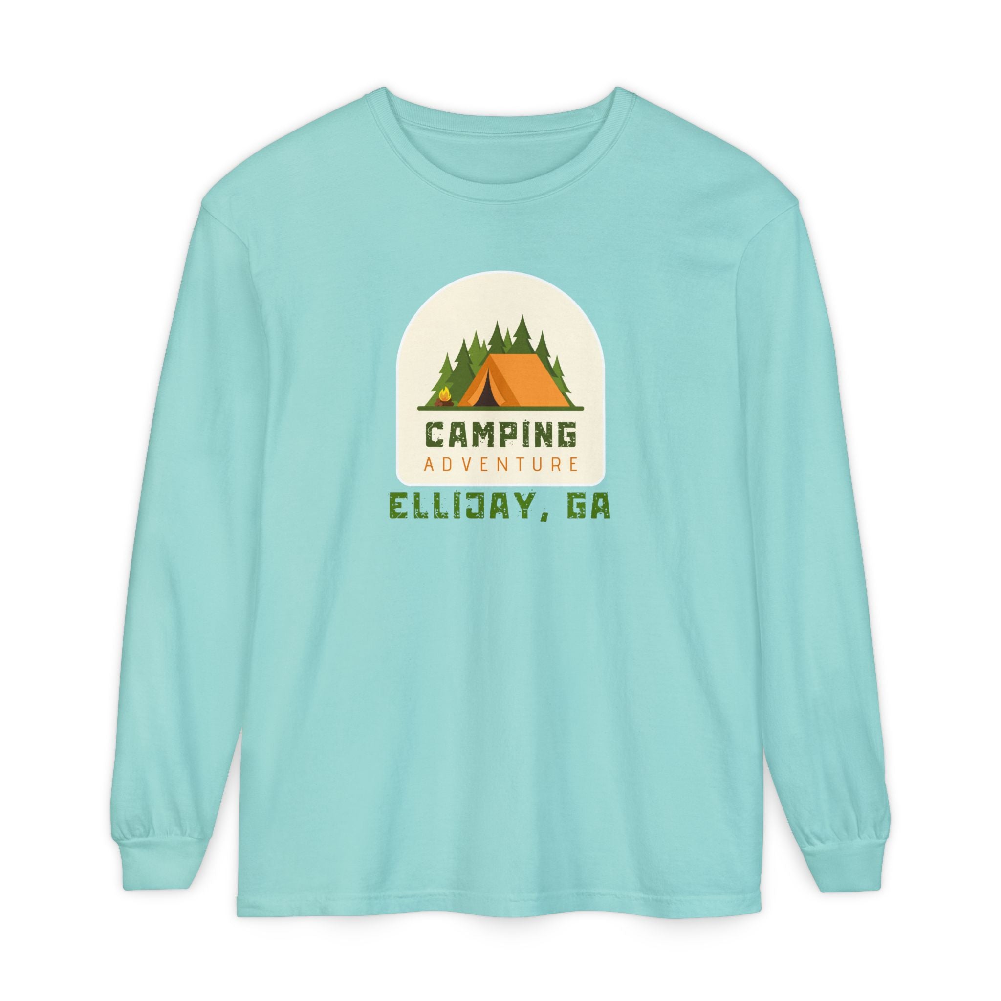 Unisex Adult Long Sleeve T-shirt, Camping Adventure Design, by 515Gear.com | Ellijay, GA | Camping Hair, Don't Care!