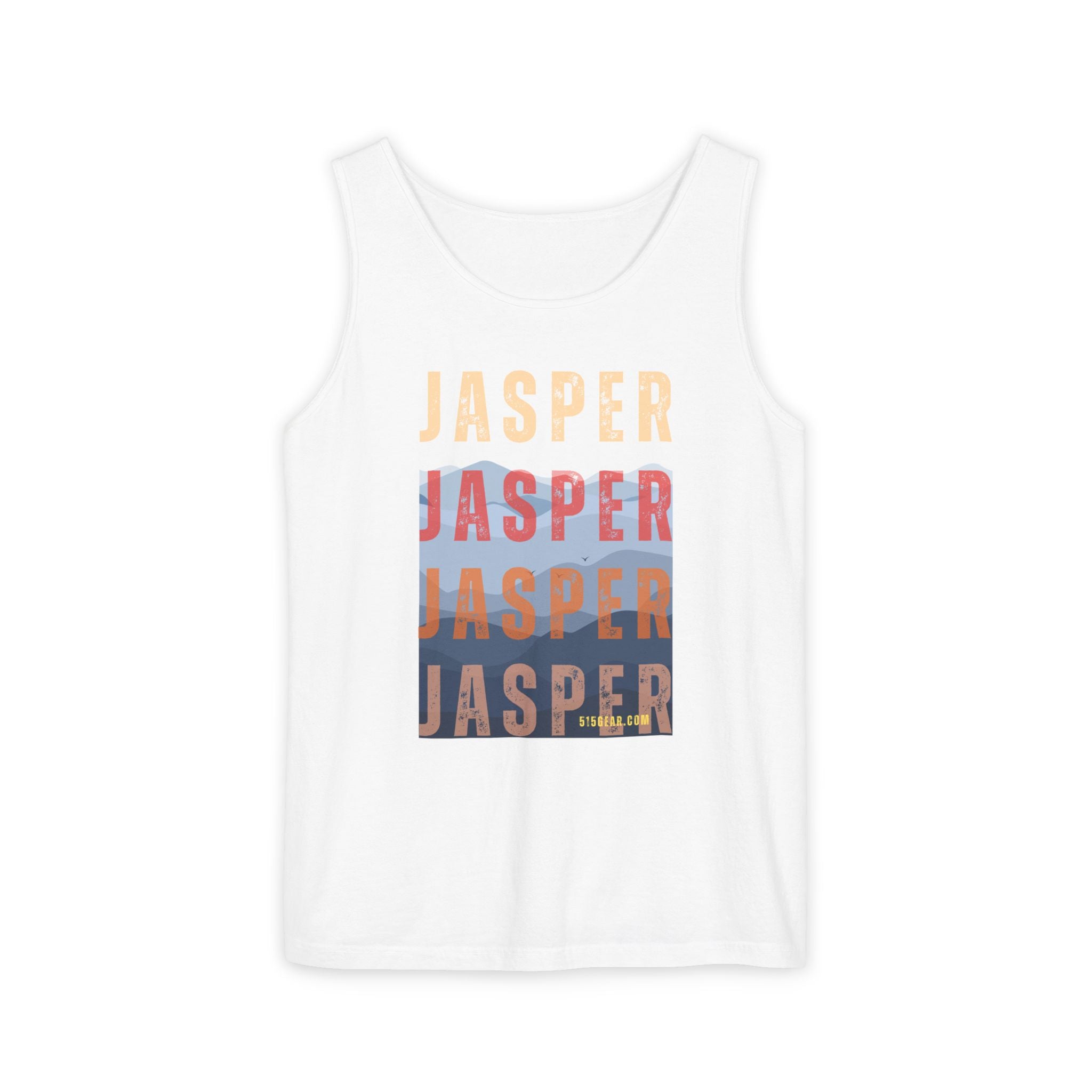unisex tank-top, mountains graphic, by 515 Gear | Jasper, GA | cotton tank perfect for casual hikes and workouts