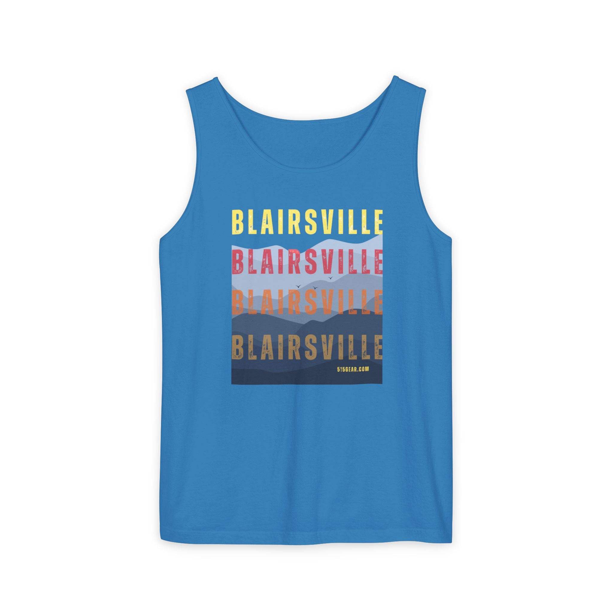 unisex tank-top, mountains graphic, by 515 Gear | Blairsville GA | cotton tank perfect for casual hikes and workouts
