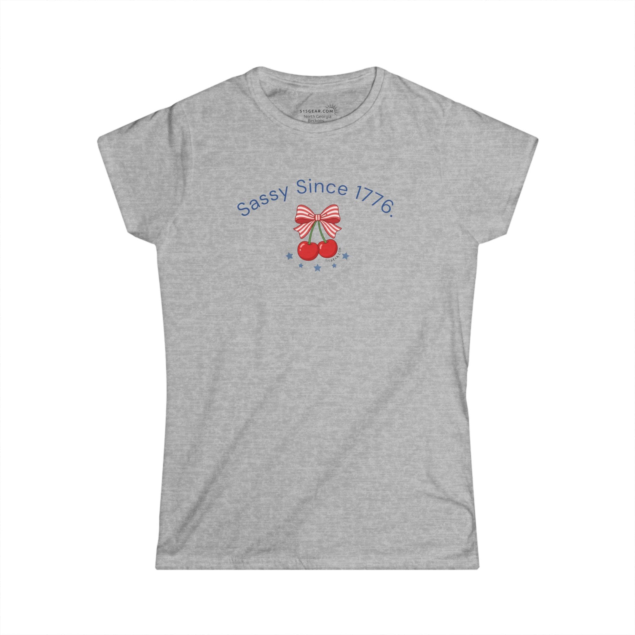 July 4th Collection - Sassy Since 1776 - Women’s Short Sleeve V-Neck Softstyle Tee