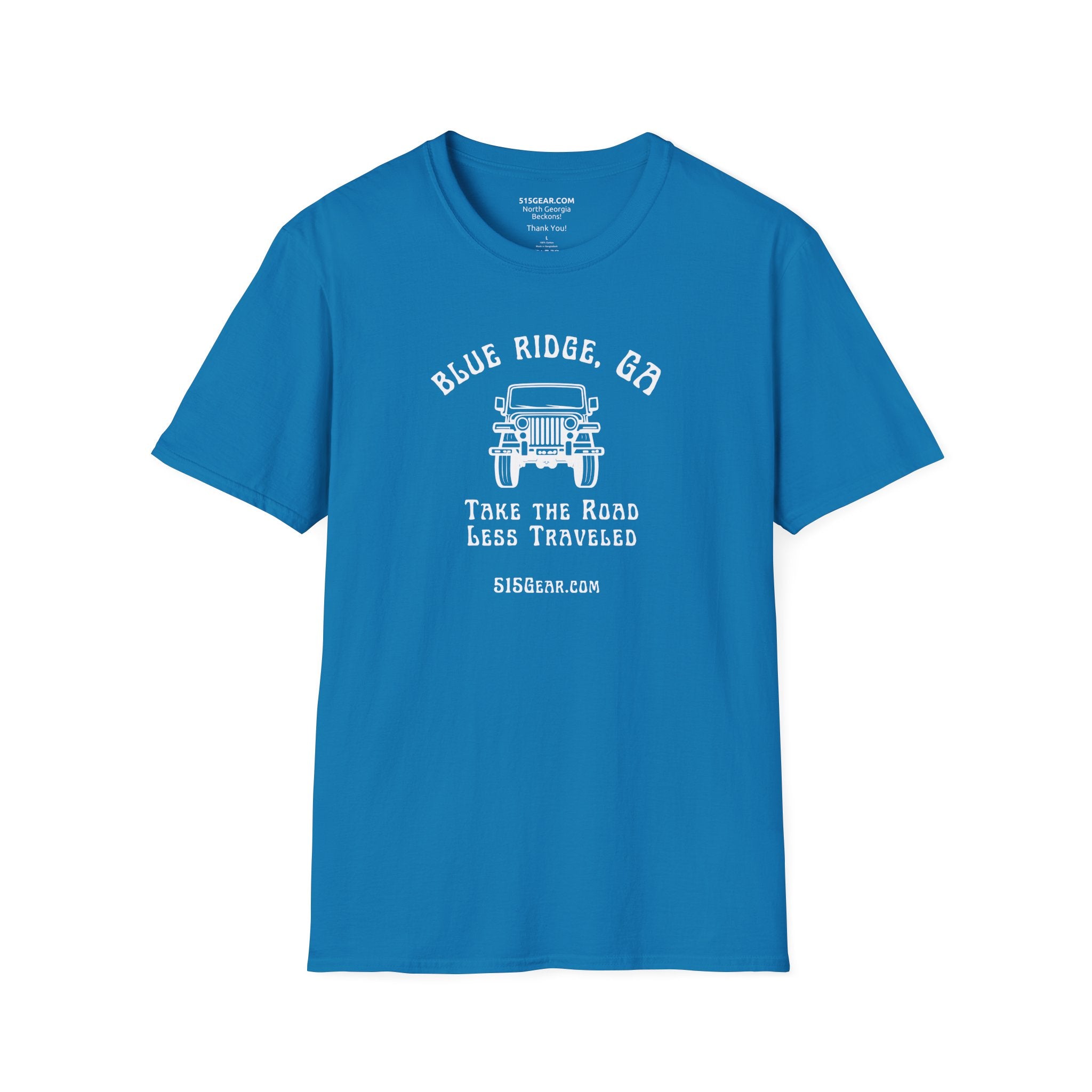 Unisex Adult T-shirt, cool Jeep Graphic, by 515Gear.com | Blairsville, GA | Take the Road Less Traveled