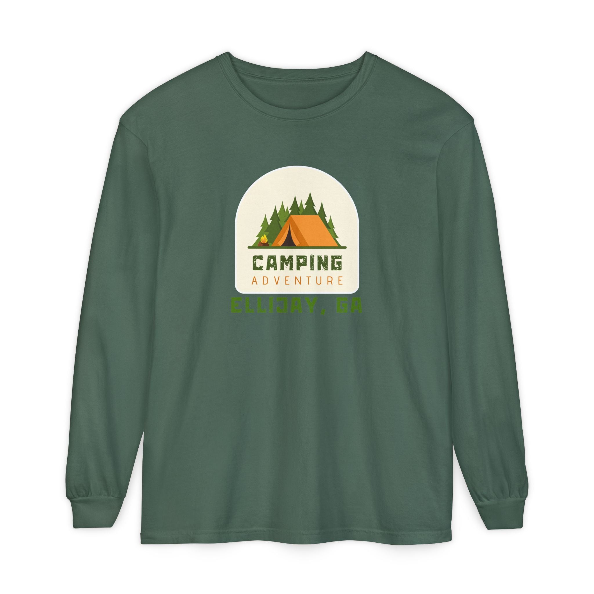 Unisex Adult Long Sleeve T-shirt, Camping Adventure Design, by 515Gear.com | Ellijay, GA | Camping Hair, Don't Care!