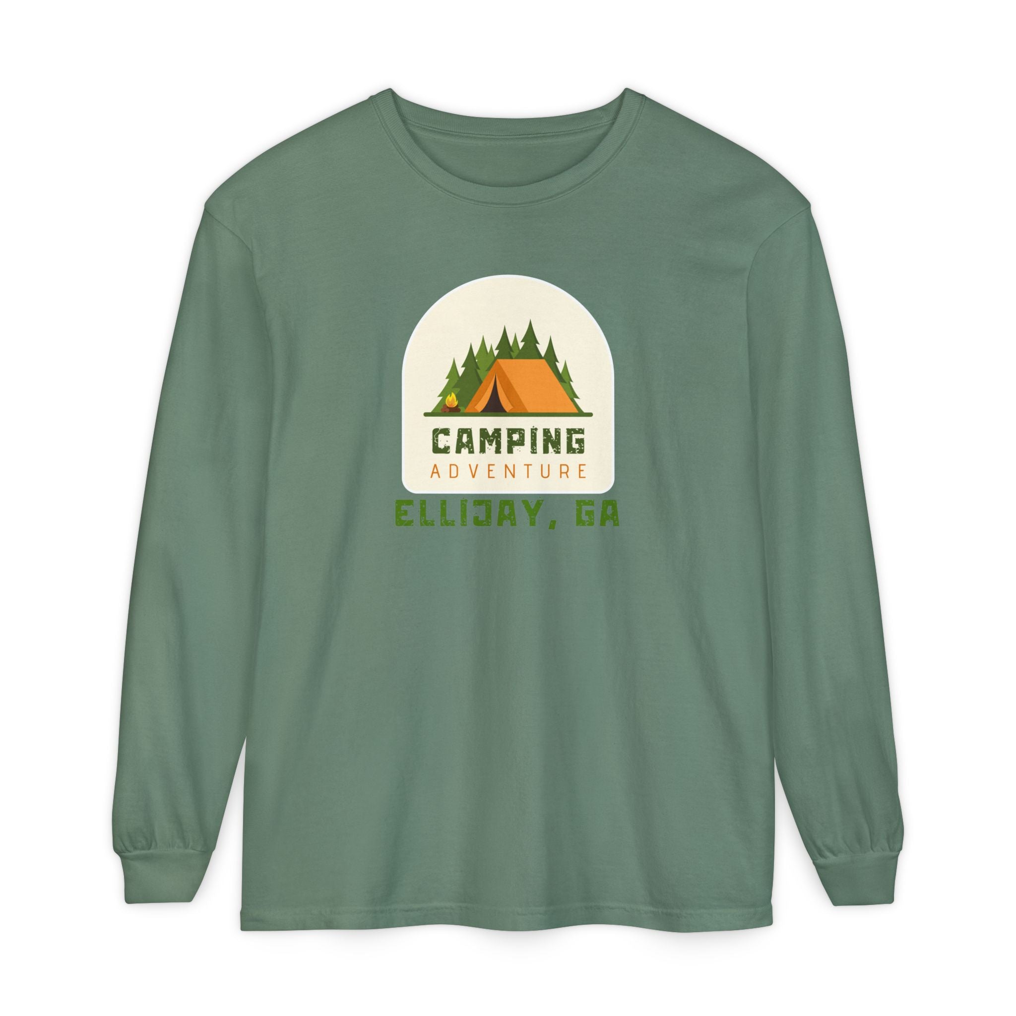 Unisex Adult Long Sleeve T-shirt, Camping Adventure Design, by 515Gear.com | Ellijay, GA | Camping Hair, Don't Care!
