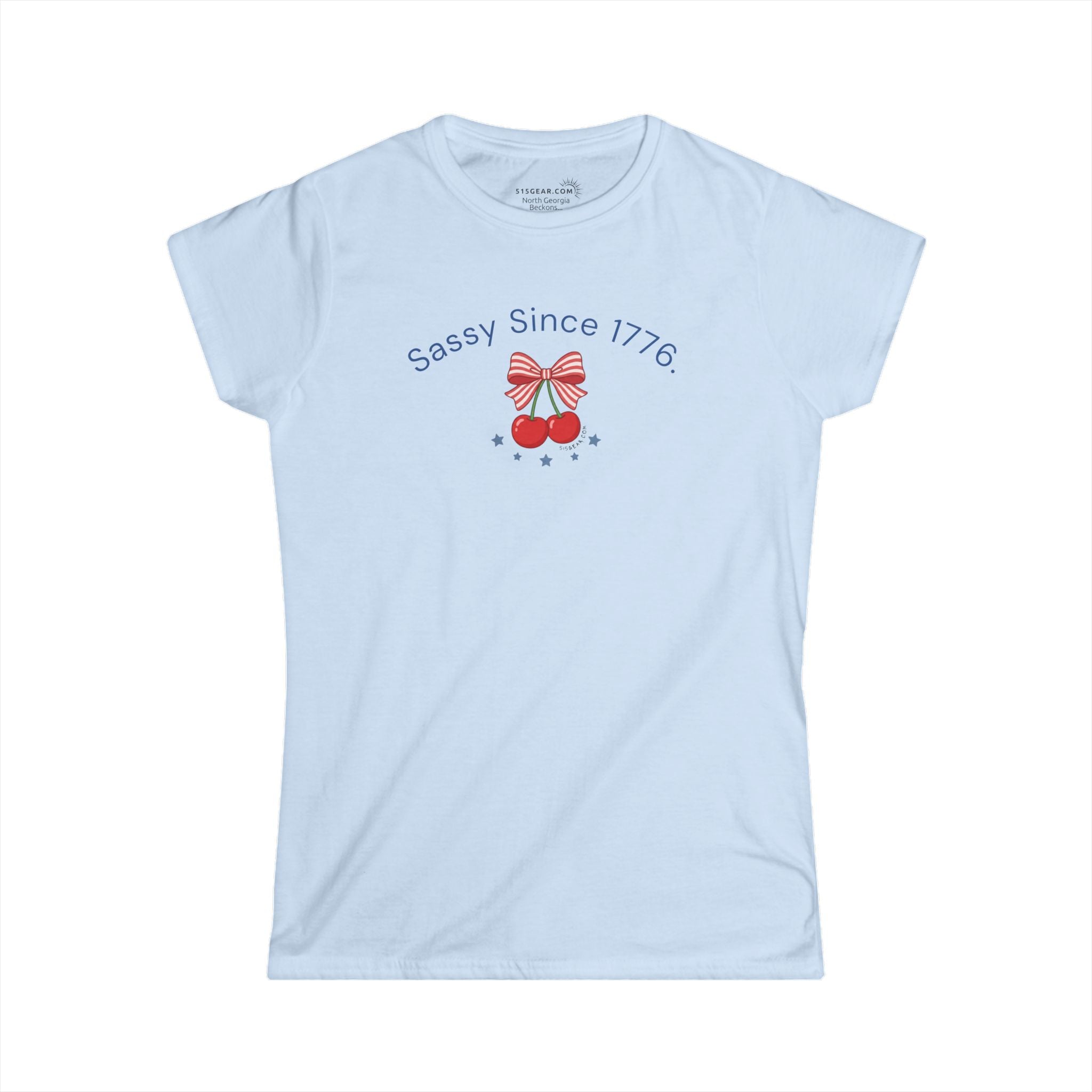July 4th Collection - Sassy Since 1776 - Women’s Short Sleeve V-Neck Softstyle Tee