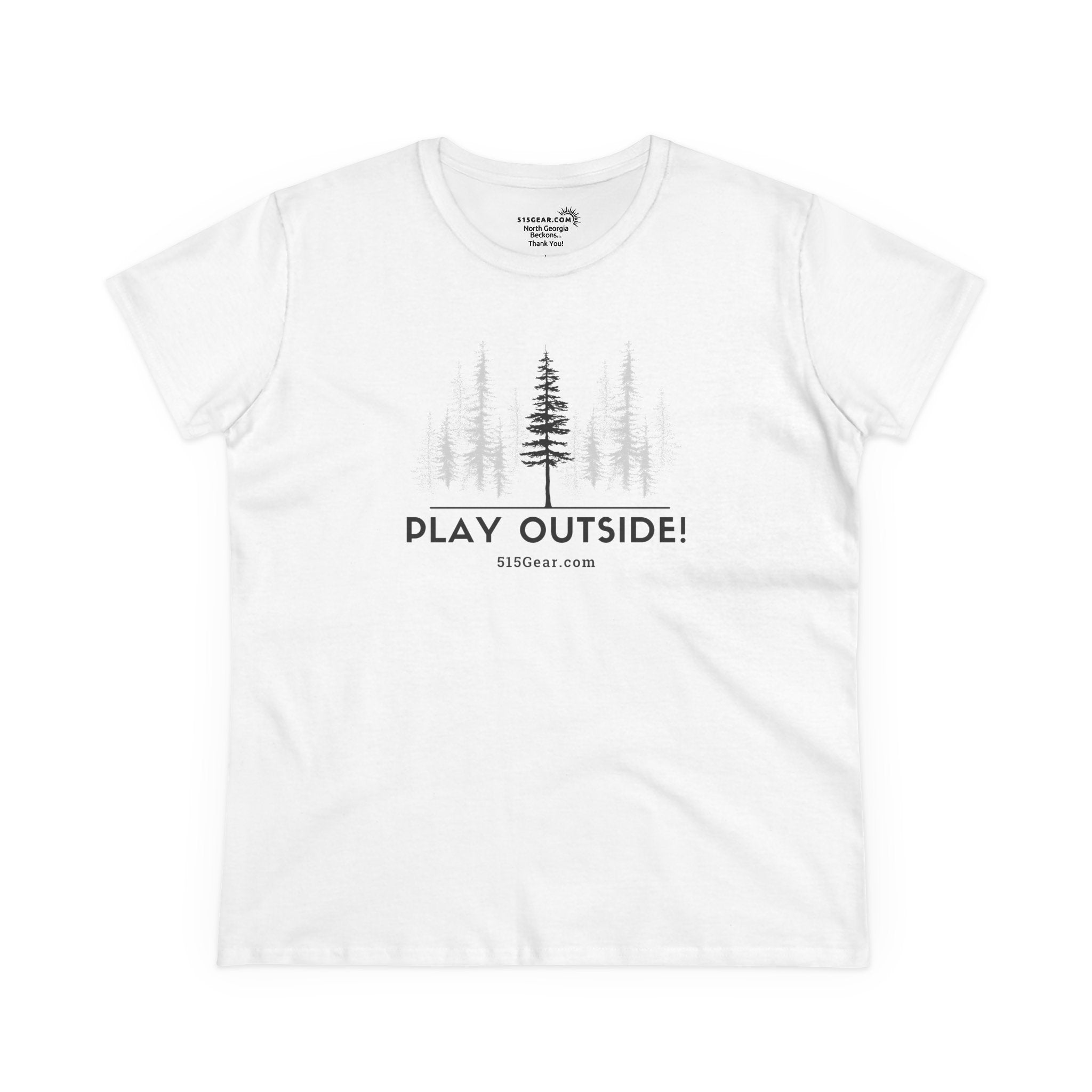 Women’s V-Neck T-shirt, Play Outside | by 515Gear.com | celebrate outdoors among the trees