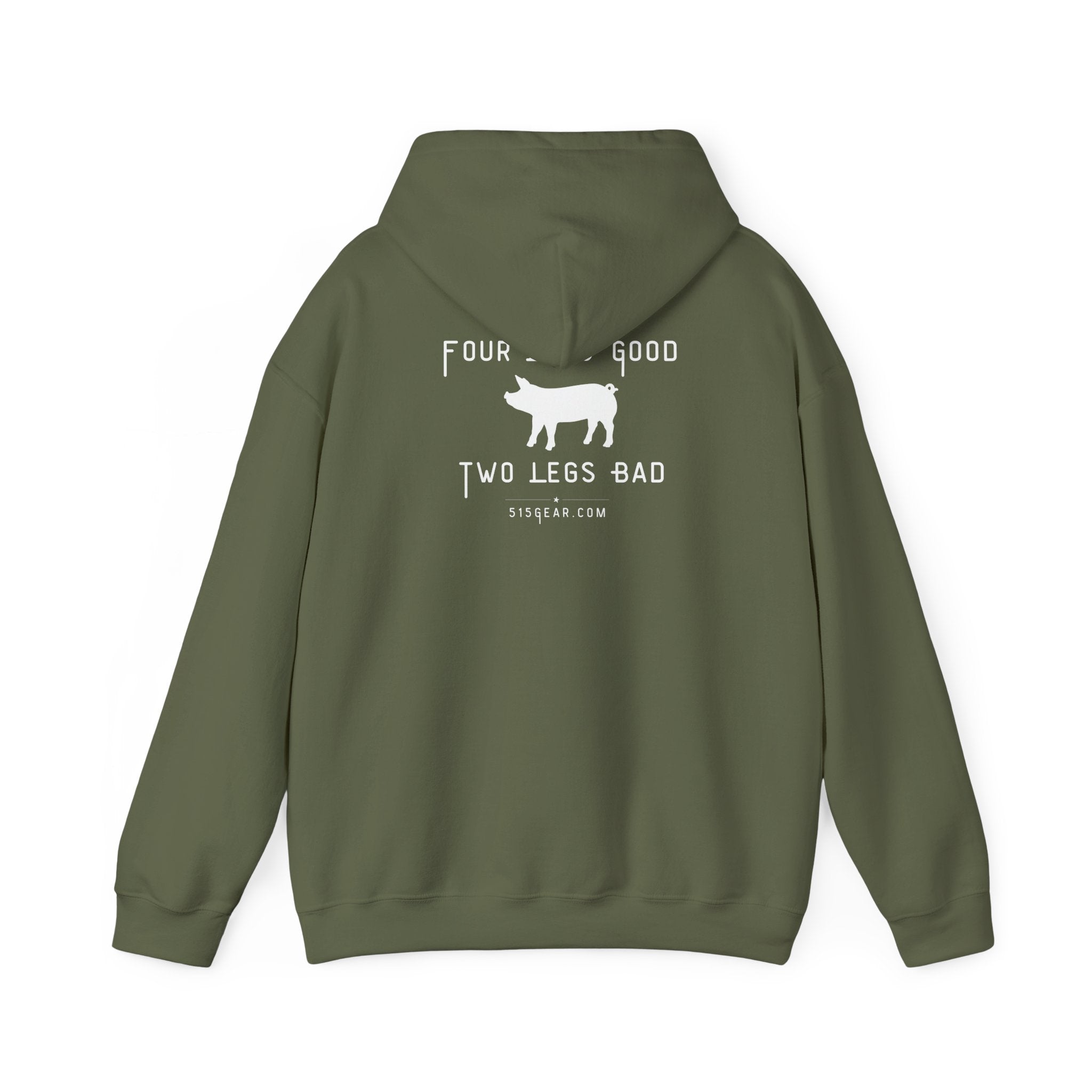 unisex adult hoodie, satirical reference for “Orwellian” lovers | 515Gear.com | anyone love Animal Farm?