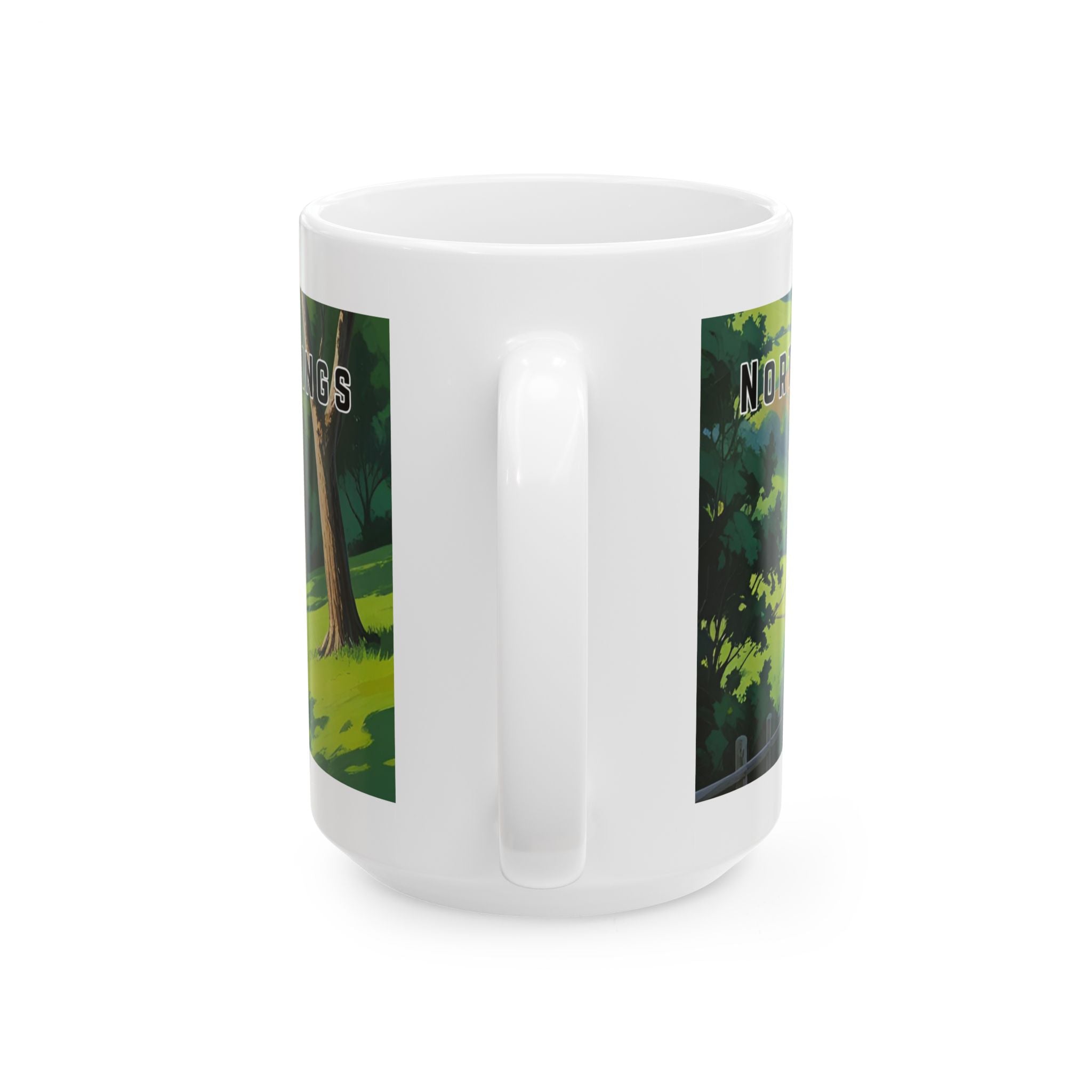 Mug with a vintage scenic design of a rural road cutting through the North Georgia Mountains in Spring by 515Gear.com