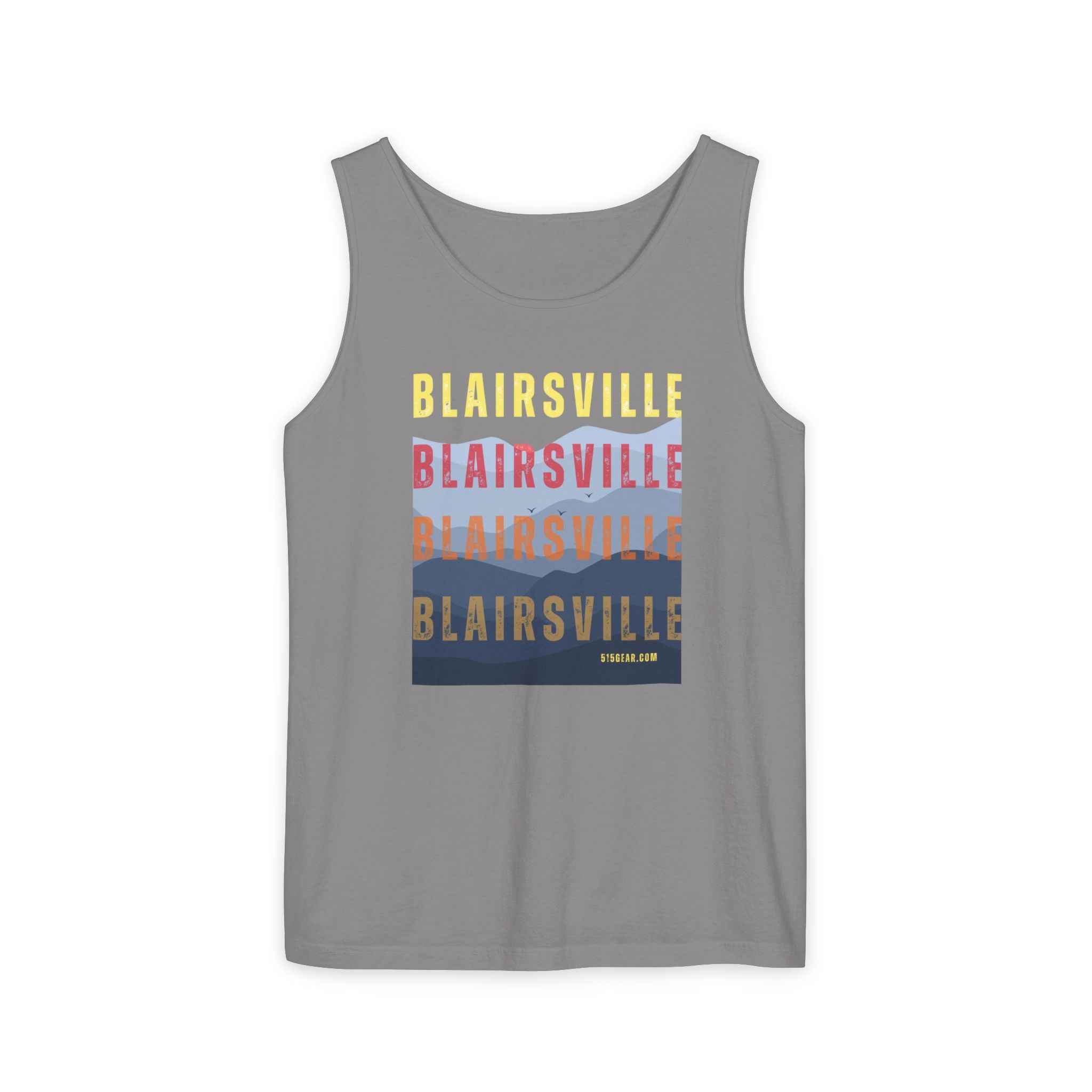 unisex tank-top, mountains graphic, by 515 Gear | Blairsville GA | cotton tank perfect for casual hikes and workouts