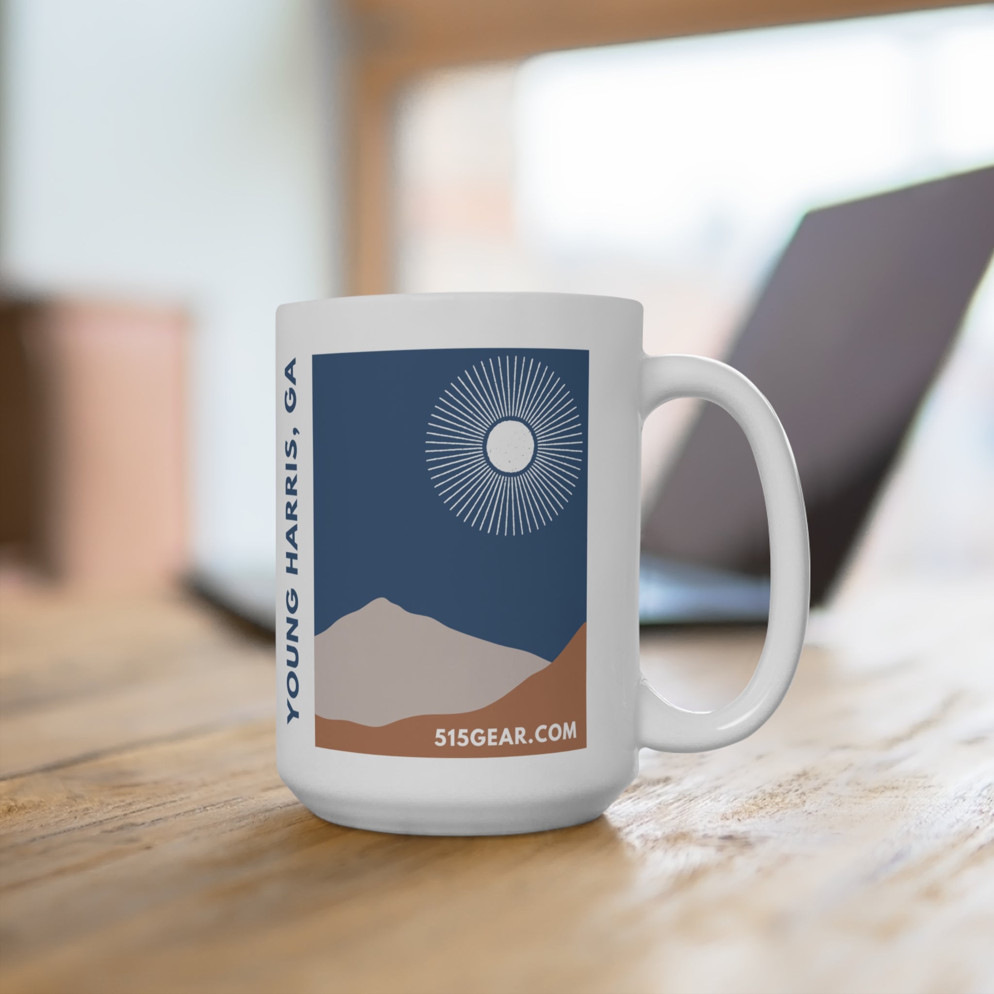 North Georgia Mountains Full Moon, Young Harris Coffee Mug – 15oz